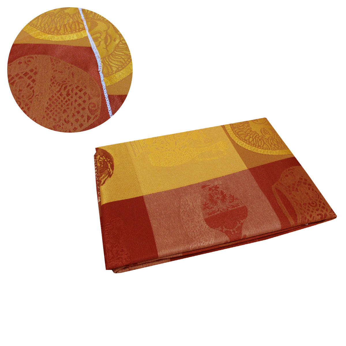 Damask Jacquard Polyester Tablecloth 180cm Round Ambrose Rust Damask Jacquard Polyester Tablecloth 180cm Round Ambrose Rust