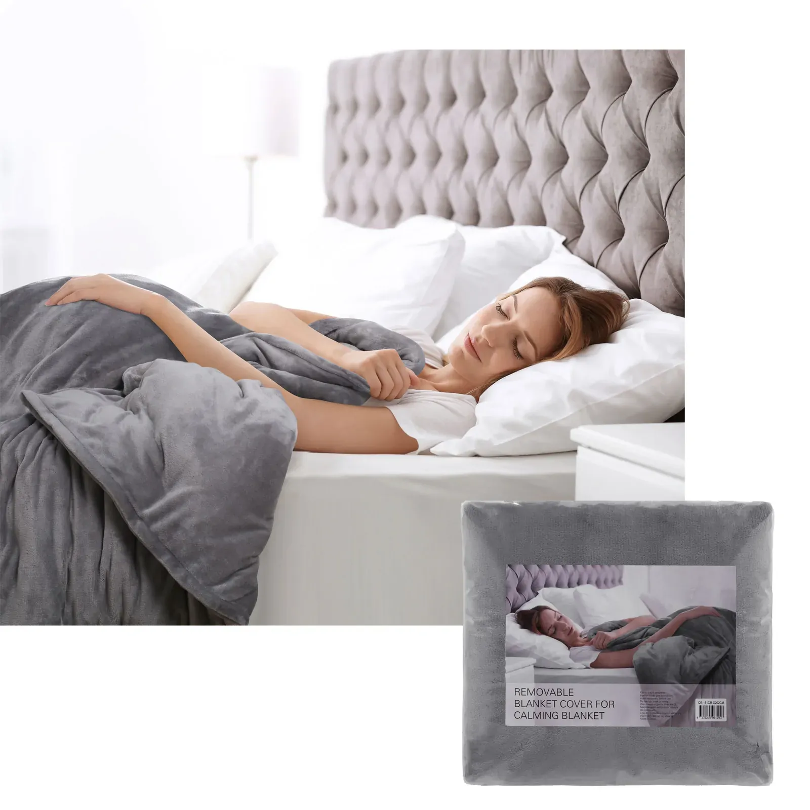Accessorize Grey Removable Blanket Cover Single Accessorize Grey Removable Blanket Cover Single