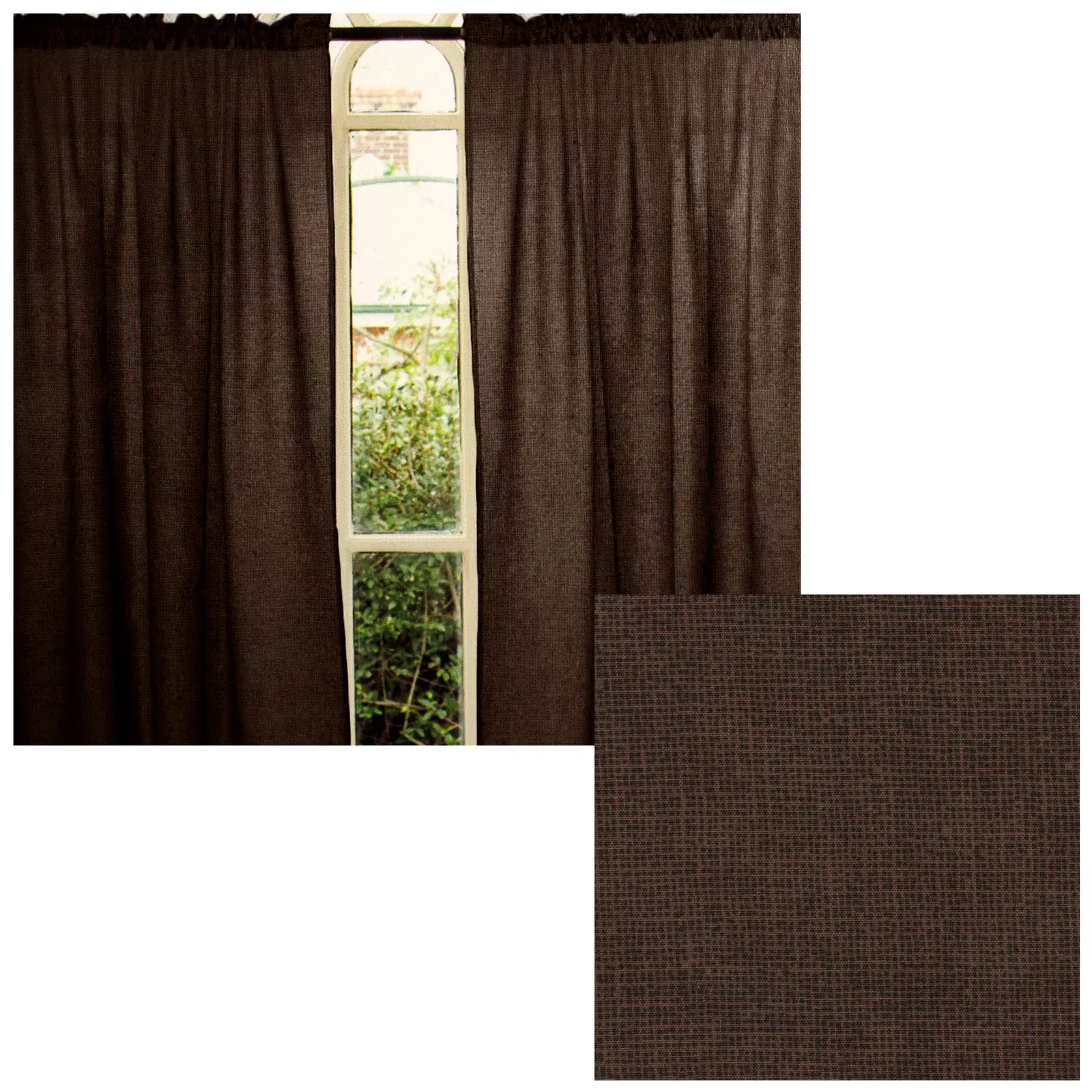 Pair of Polyester Cotton Rod Pocket Unlined Curtains 110 x 213 cm each Chocolate Dots Pair of Polyester Cotton Rod Pocket Unlined Curtains 110 x 213 cm each Chocolate Dots