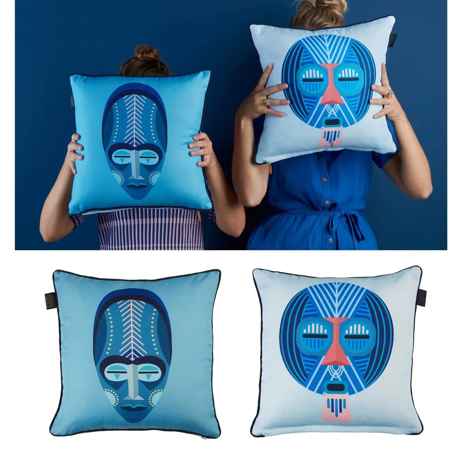 Bedding House Mascarade Blue Filled Square Cushion Bedding House Mascarade Blue Filled Square Cushion