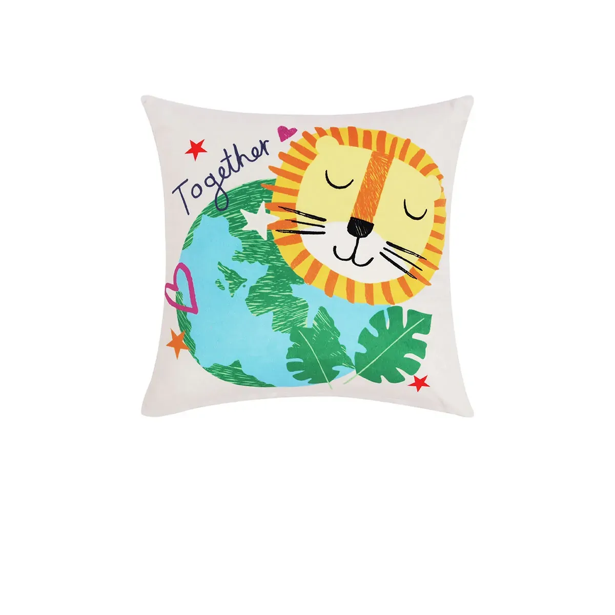Happy Kids Our Planet Filled Square Cushion Happy Kids Our Planet Filled Square Cushion
