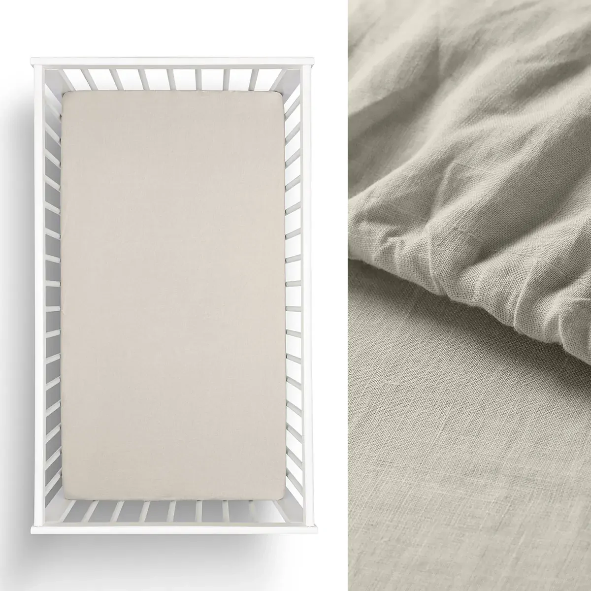Little Gem 1 Pc Grisaille Hemp Cot Fitted Sheet Little Gem 1 Pc Grisaille Hemp Cot Fitted Sheet