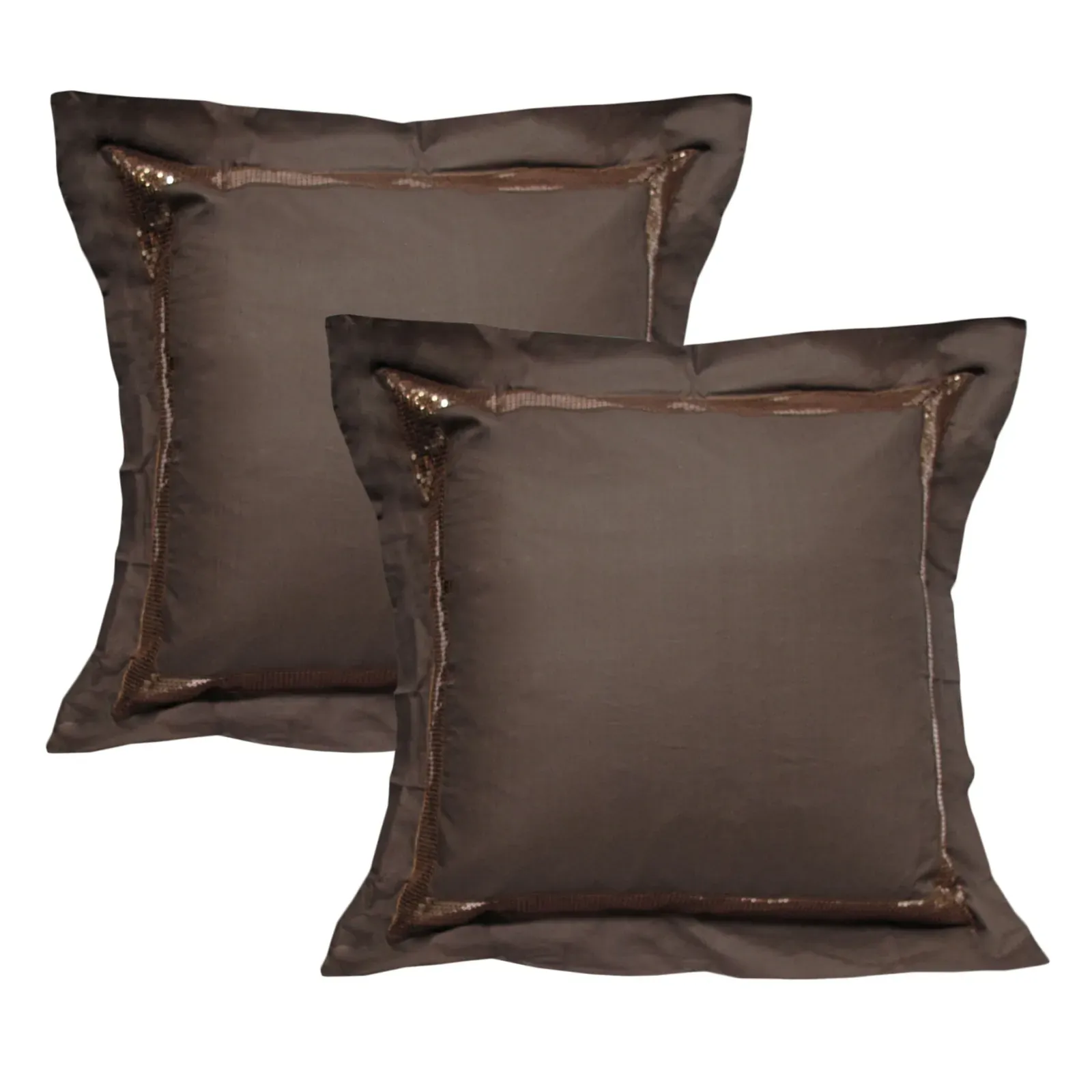 Accessorize Pair of Sequins Chocolate European Pillowcases 65 x 65 cm Accessorize Pair of Sequins Chocolate European Pillowcases 65 x 65 cm