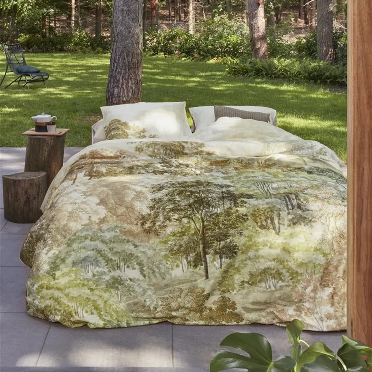 Arcadia Green Cotton Sateen Quilt Cover Set King Arcadia Green Cotton Sateen Quilt Cover Set King