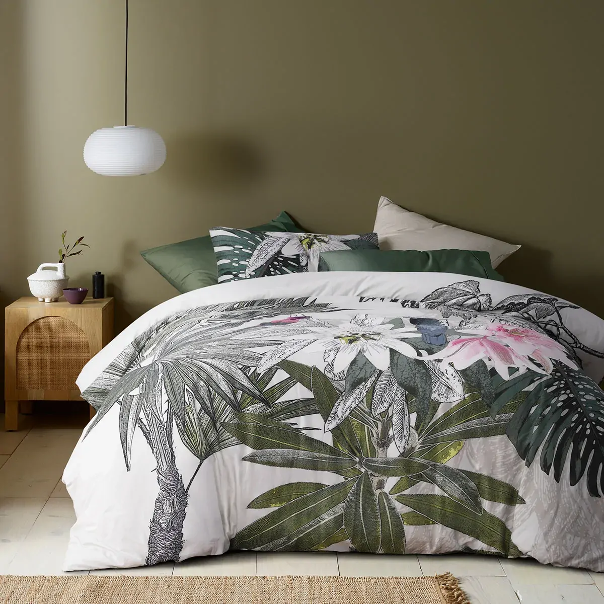 Curiosity Washed Cotton Printed Quilt Cover Set King Curiosity Washed Cotton Printed Quilt Cover Set King