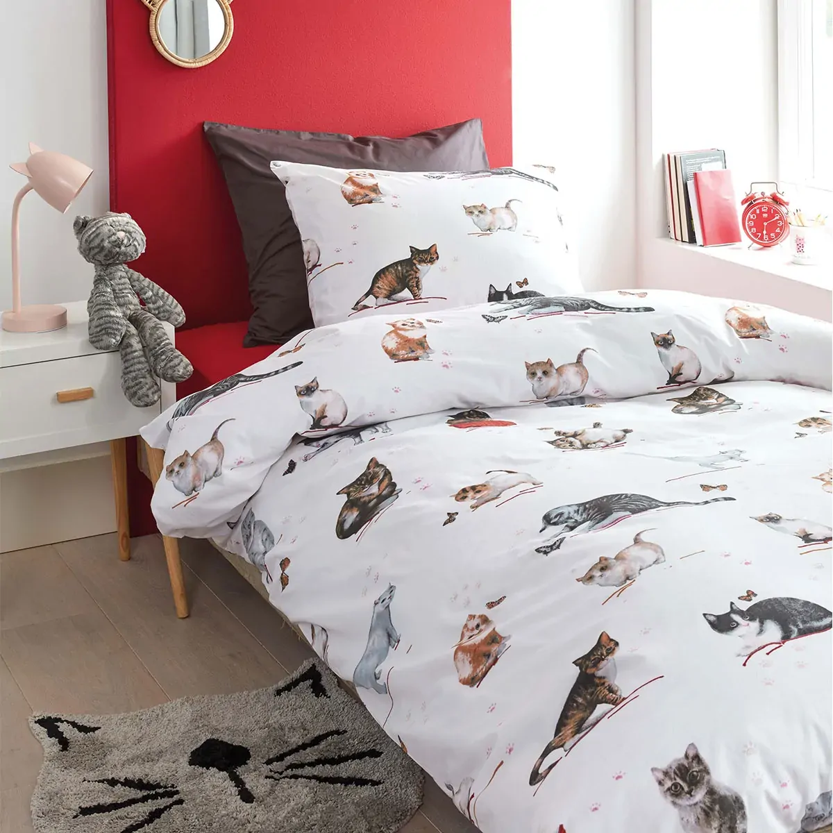 Bedding House Cute Cats Cotton Quilt Cover Set Single Bedding House Cute Cats Cotton Quilt Cover Set Single