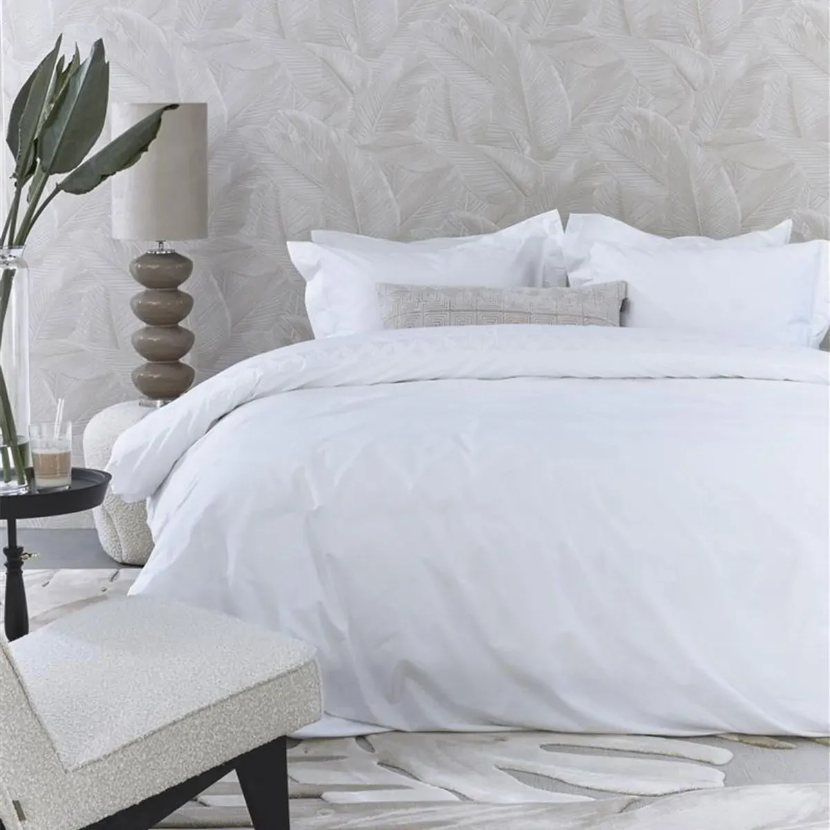 Riviera Maison Elowen White Cotton Quilt Cover Set King Riviera Maison Elowen White Cotton Quilt Cover Set King