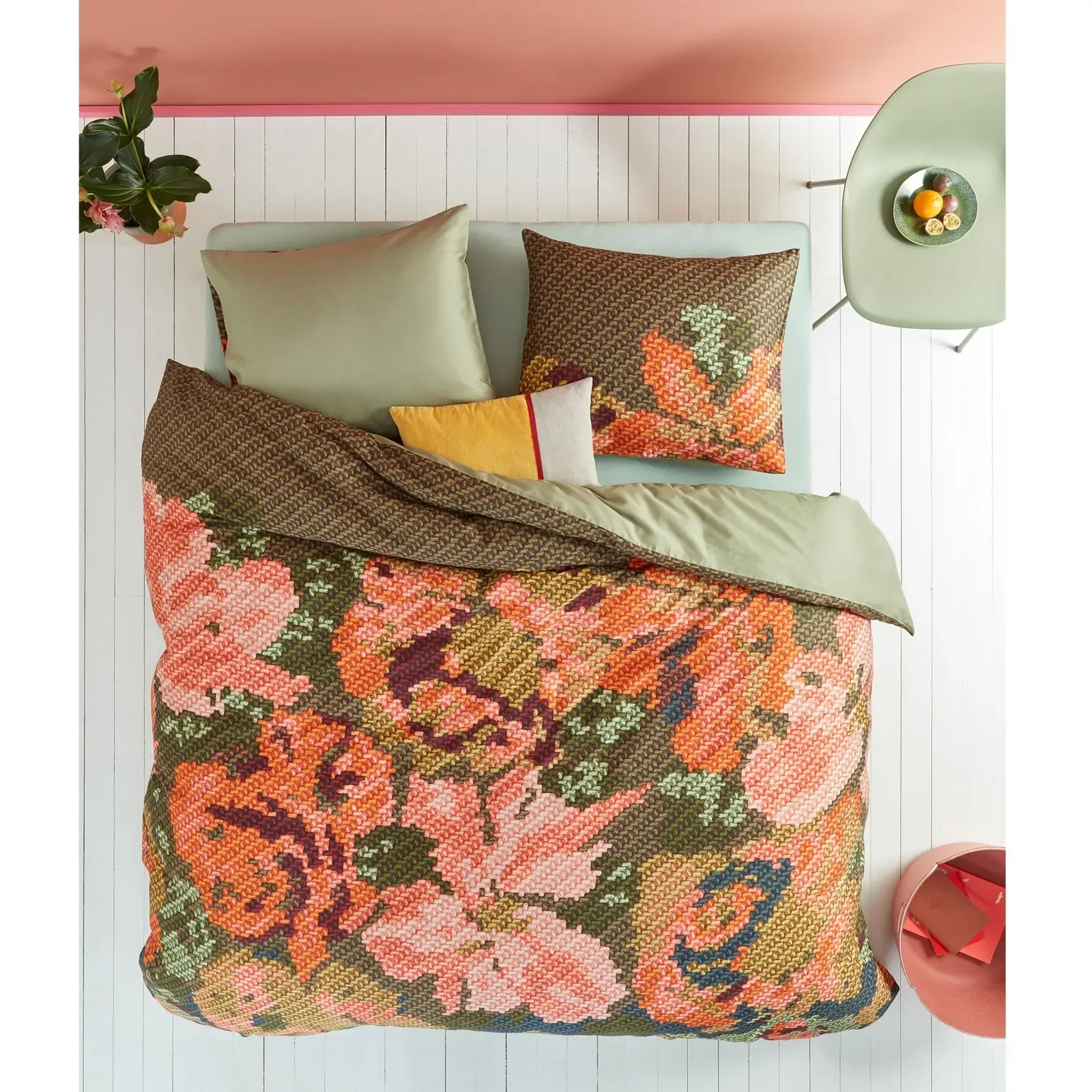 Oilily Embroidered Flower Multi Quilt Cover Set King Oilily Embroidered Flower Multi Quilt Cover Set King