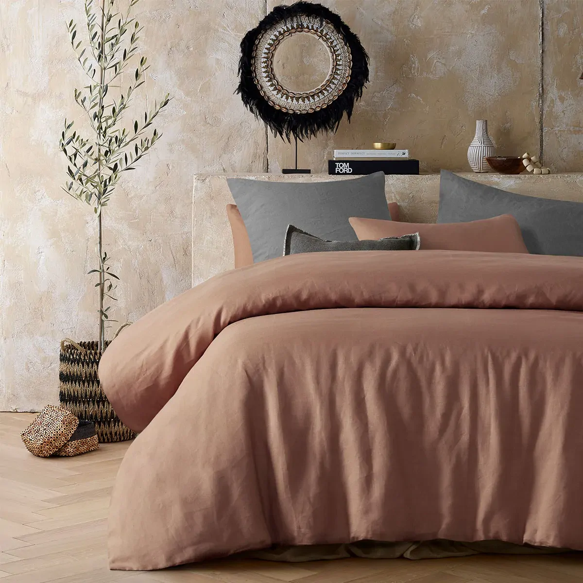 Vintage Design Homewares Hazelnut 100% Hemp Quilt Cover Set King Vintage Design Homewares Hazelnut 100% Hemp Quilt Cover Set King