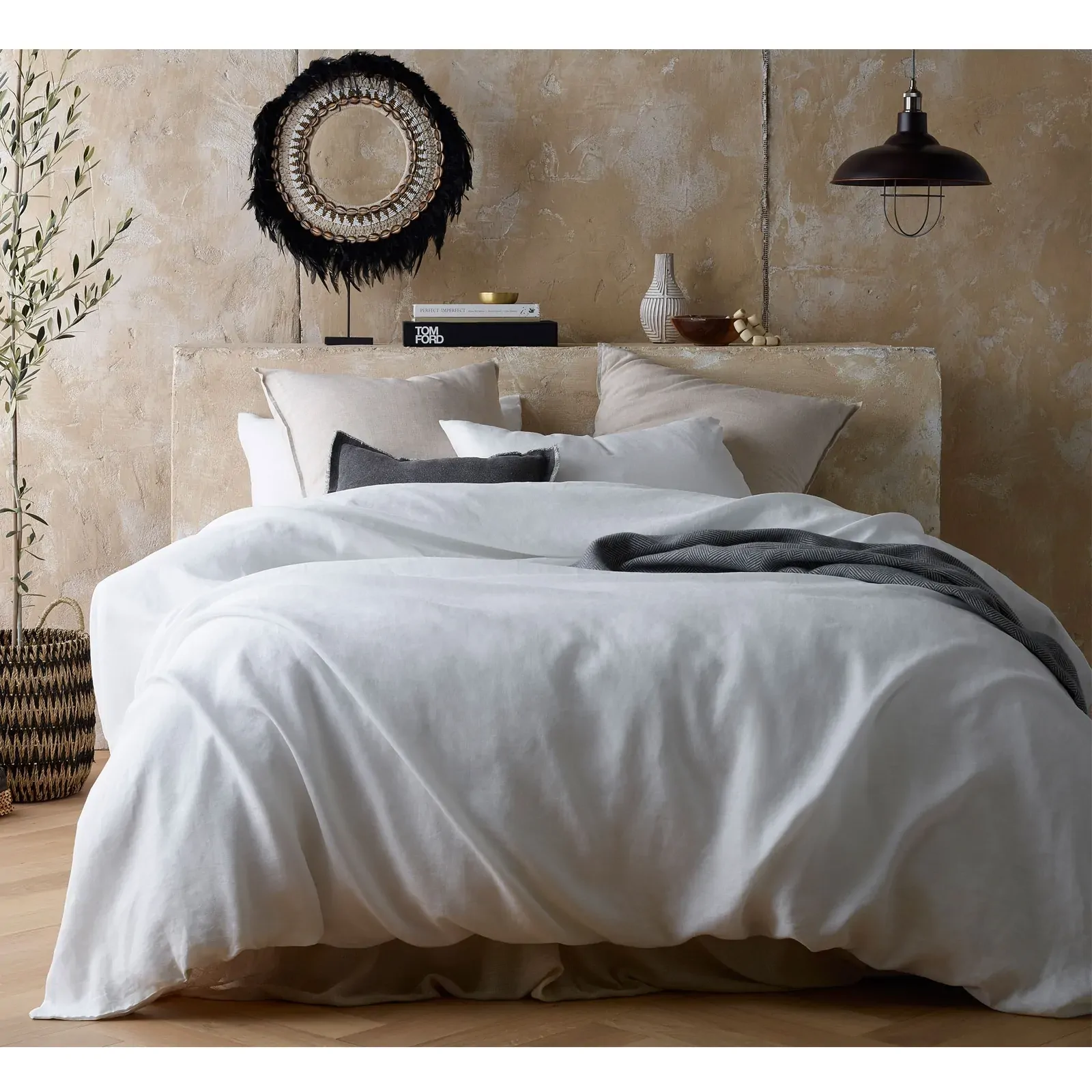 Vintage Design Homewares White Hemp Quilt Cover Set Super King Vintage Design Homewares White Hemp Quilt Cover Set Super King