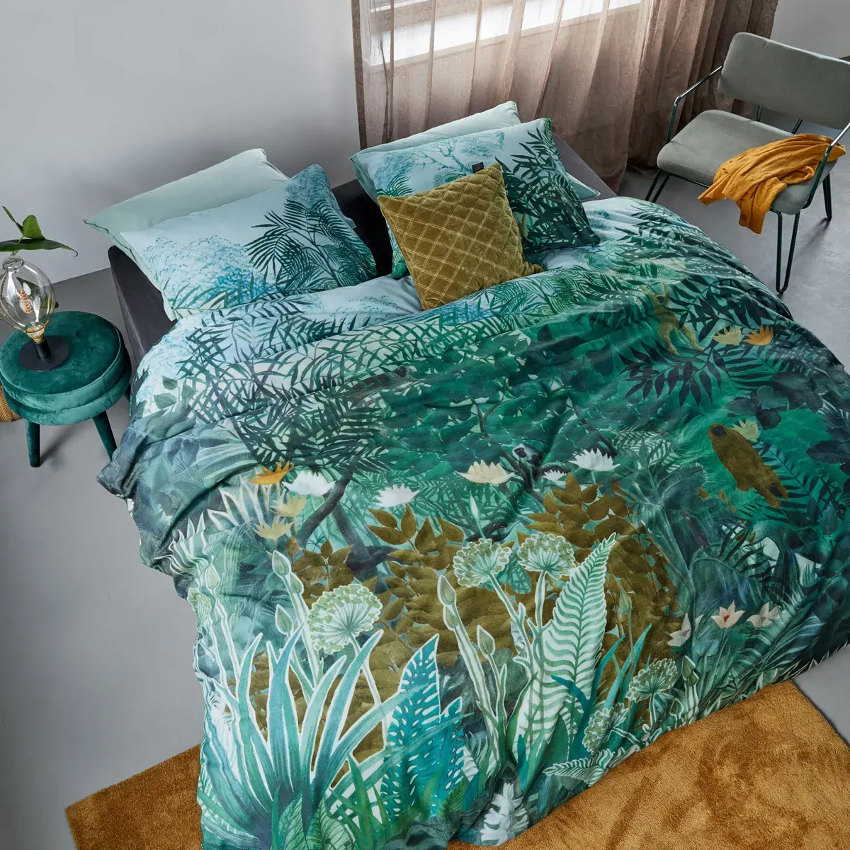 Madagascar Green Cotton Quilt Cover Set King Madagascar Green Cotton Quilt Cover Set King