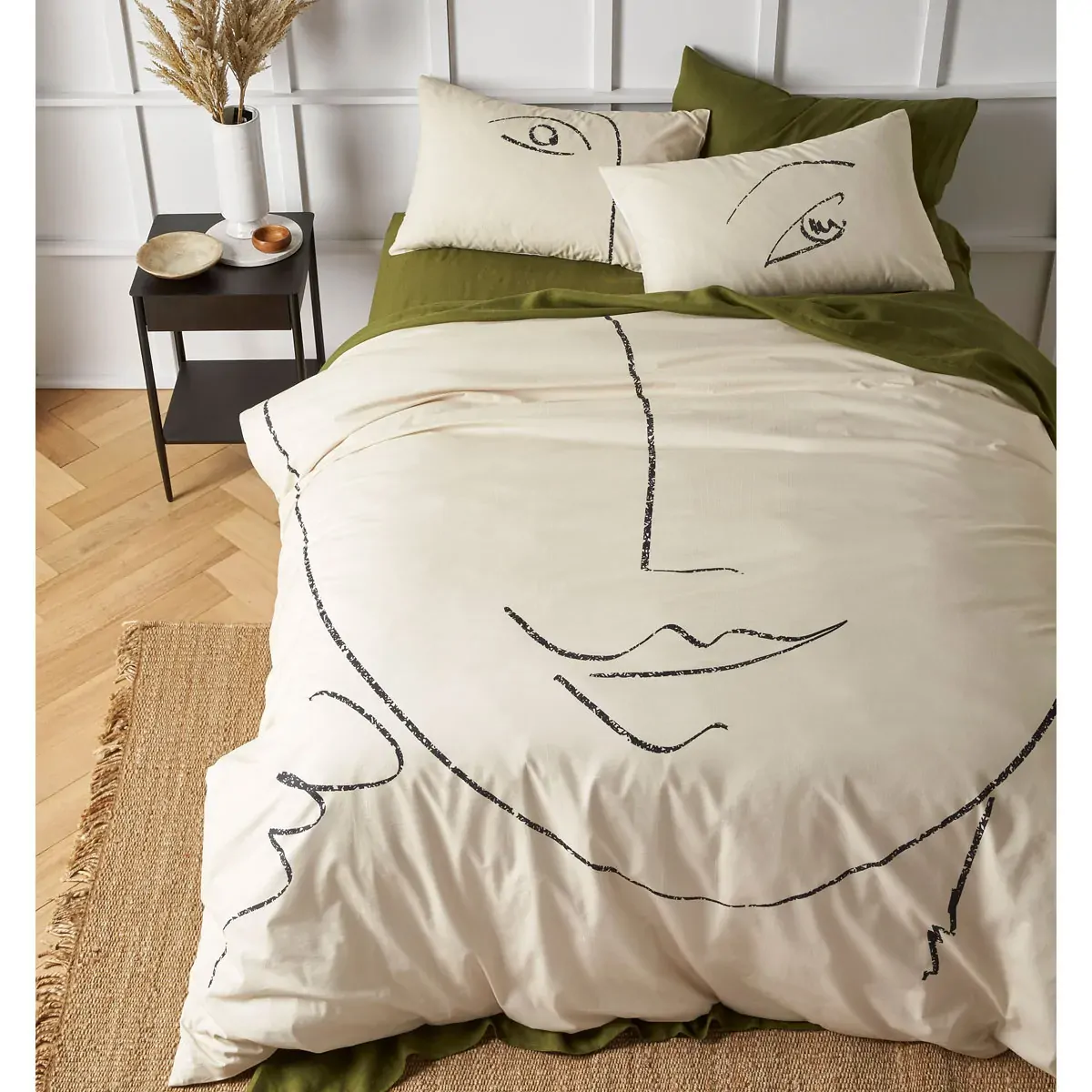 Accessorize Matisse Natural Cotton Quilt Cover Set King Accessorize Matisse Natural Cotton Quilt Cover Set King