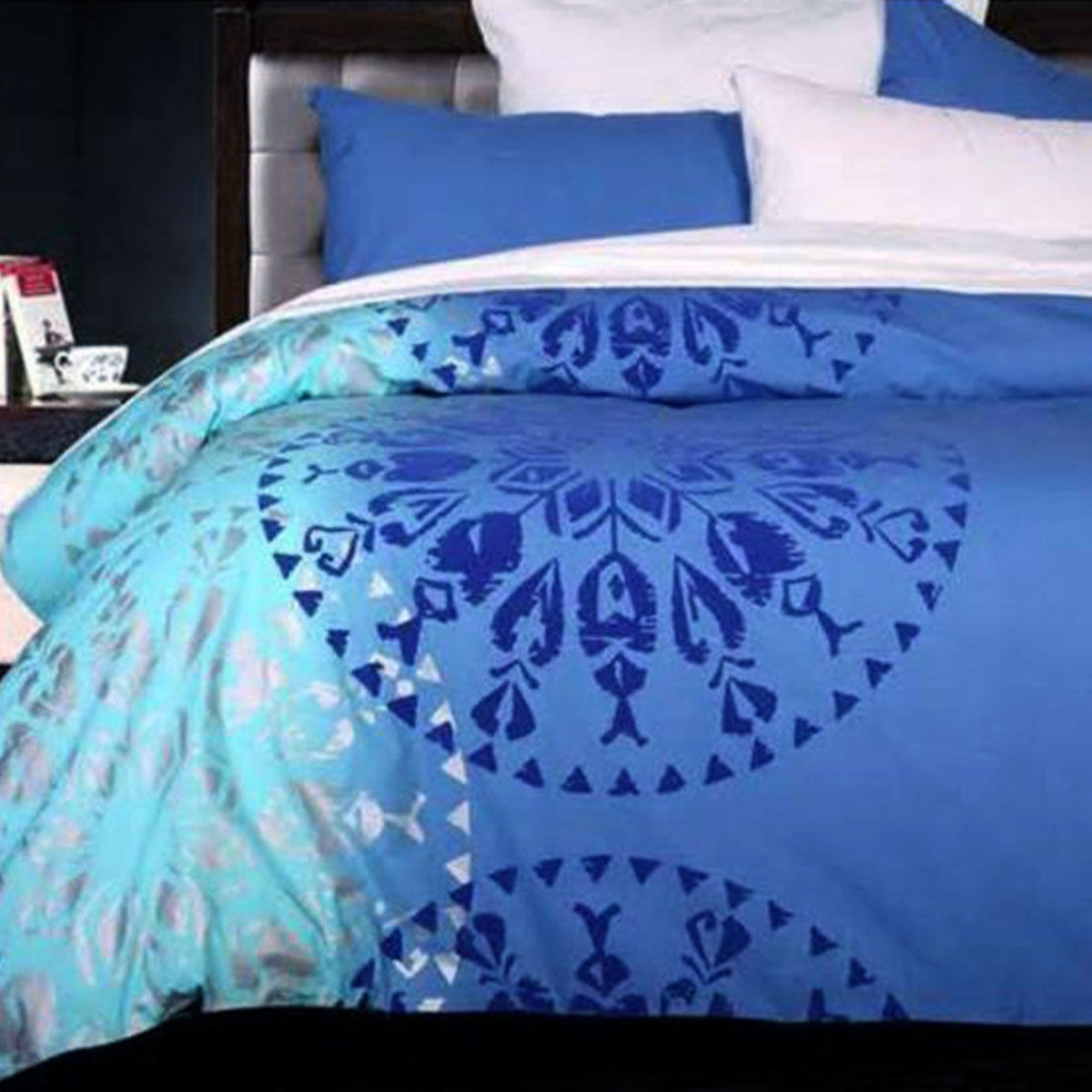 Accessorize Navajo Blue Quilt Cover Set Single Accessorize Navajo Blue Quilt Cover Set Single