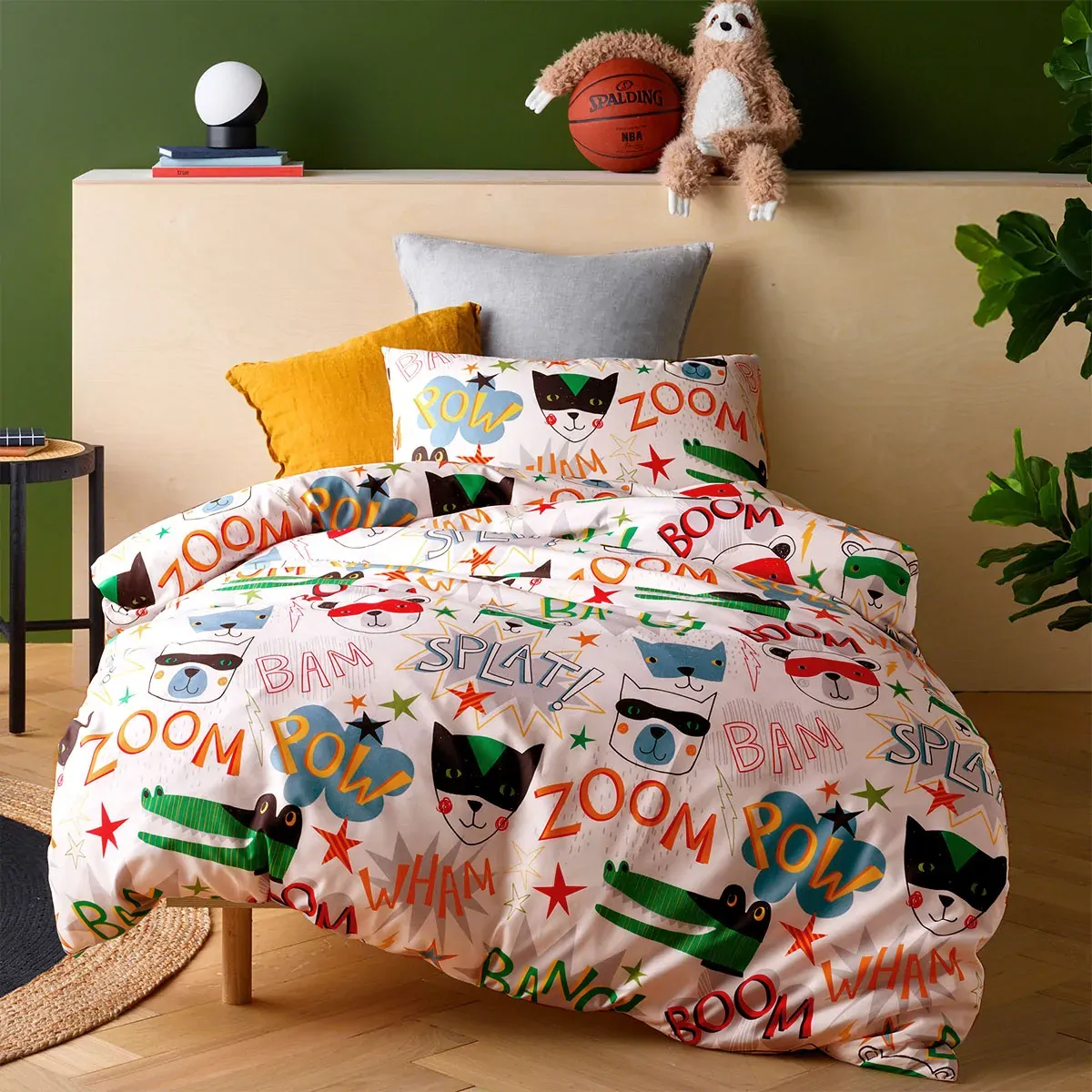 Happy Kids Superhero Quilt Cover Set Single Happy Kids Superhero Quilt Cover Set Single