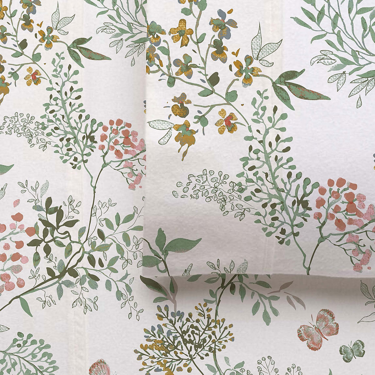 Accessorize Cotton Flannelette Sheet Set 40cm Wall Feuilles Floral Print Queen Accessorize Cotton Flannelette Sheet Set 40cm Wall Feuilles Floral Print Queen
