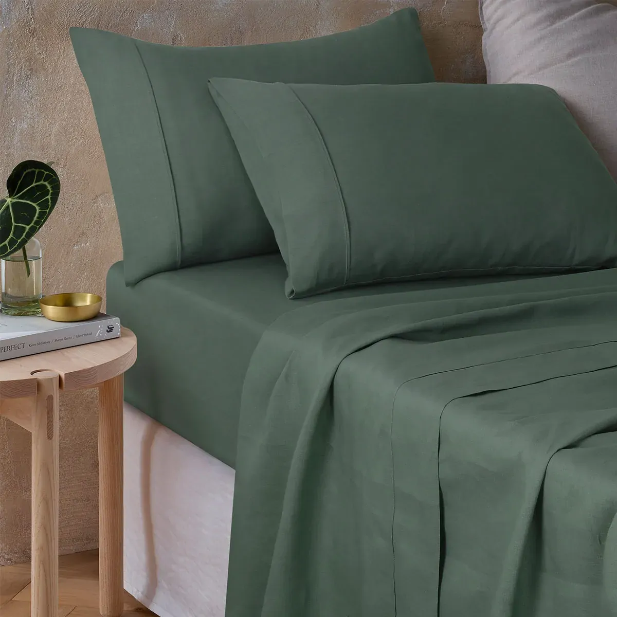 Vintage Design Homewares Sea Green 100% Hemp Sheet Set King Vintage Design Homewares Sea Green 100% Hemp Sheet Set King