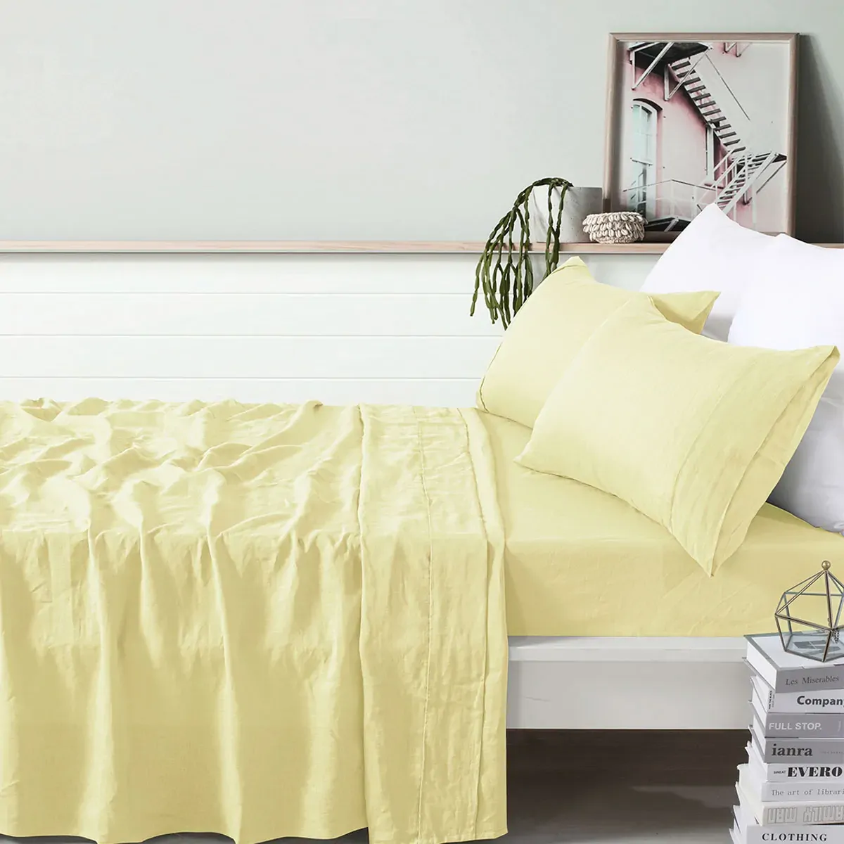 Vintage Design Homewares 100% Linen Butter Sheet Set Super King Vintage Design Homewares 100% Linen Butter Sheet Set Super King