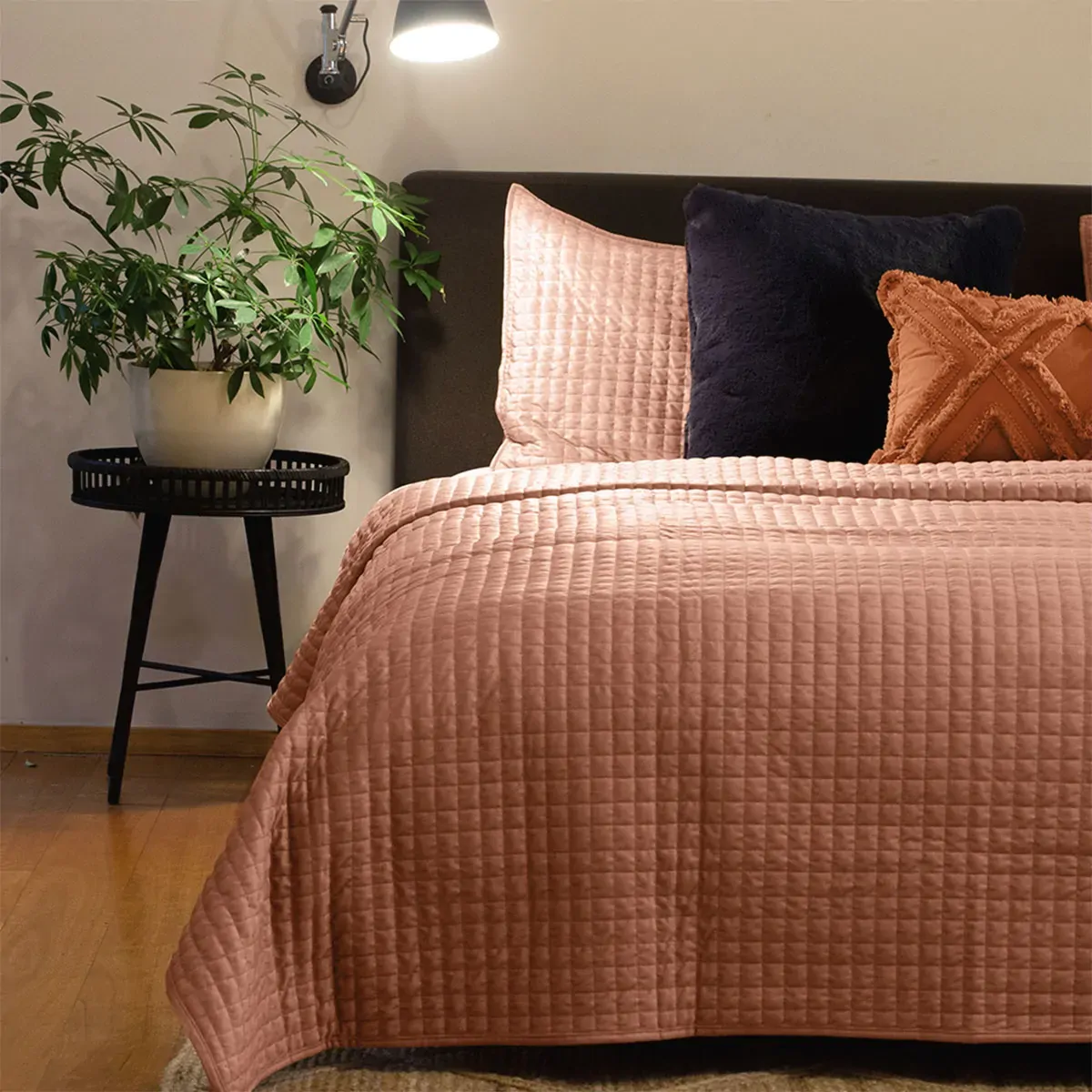 J.Elliot Home Adela Clay Pink Velvet Quilted Coverlet Set Queen/King J.Elliot Home Adela Clay Pink Velvet Quilted Coverlet Set Queen/King