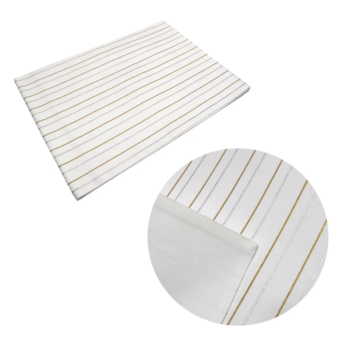 Gold Stripes Cotton Metallic Print Table Runner 33 x 180 cm Gold Stripes Cotton Metallic Print Table Runner 33 x 180 cm