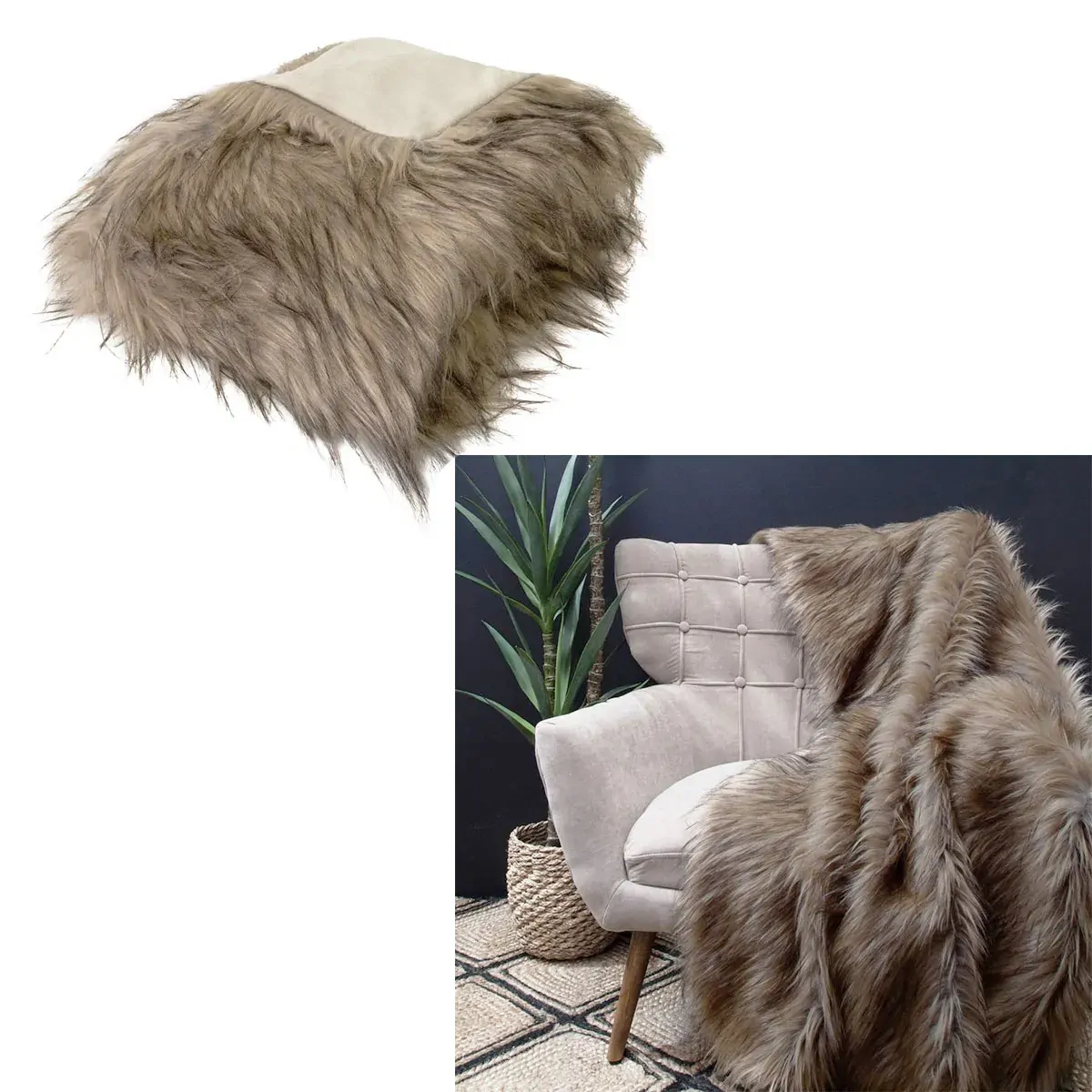 J Elliot Home Elk Luxury Faux Fur Throw 130 x 160cm J Elliot Home Elk Luxury Faux Fur Throw 130 x 160cm