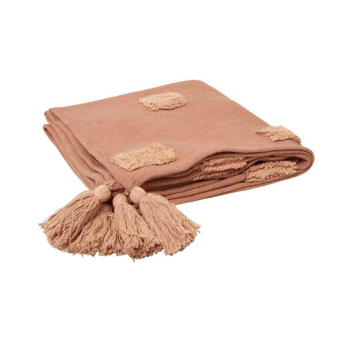 J Elliot Home Quinn 100% Cotton Textured Throw 130 x 160 cm Clay Pink & Soft Pink J Elliot Home Quinn 100% Cotton Textured Throw 130 x 160 cm Clay Pink & Soft Pink
