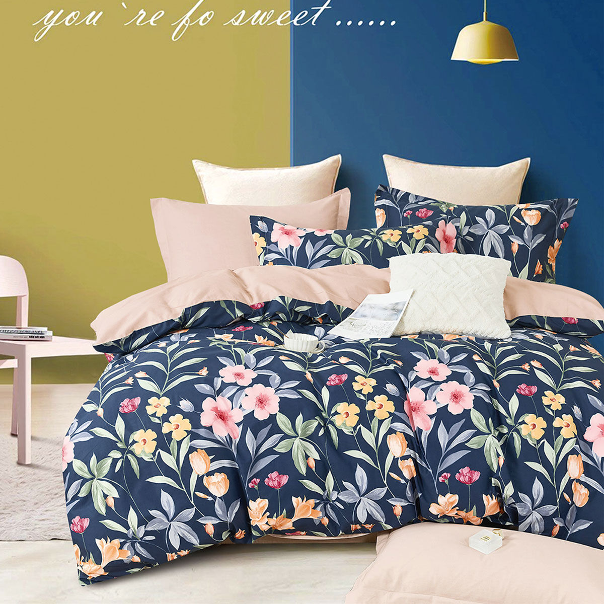 Ardor 250TC Ariana Floral Cotton Sateen Quilt Cover Set Queen Ardor 250TC Ariana Floral Cotton Sateen Quilt Cover Set Queen