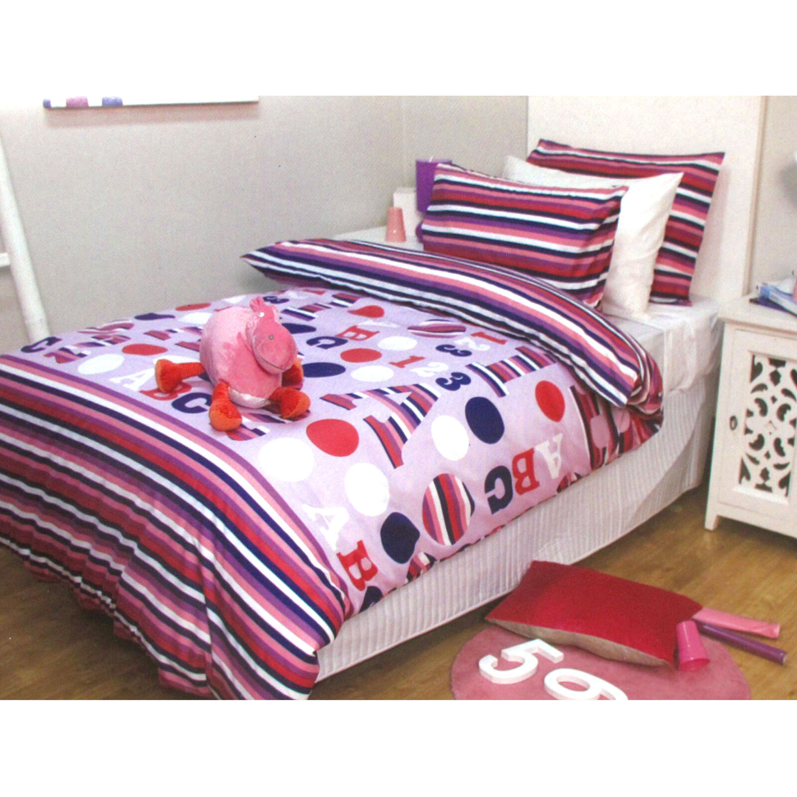 Jelly Bean Kids Disco Girl Quilt Cover Set Single Jelly Bean Kids Disco Girl Quilt Cover Set Single