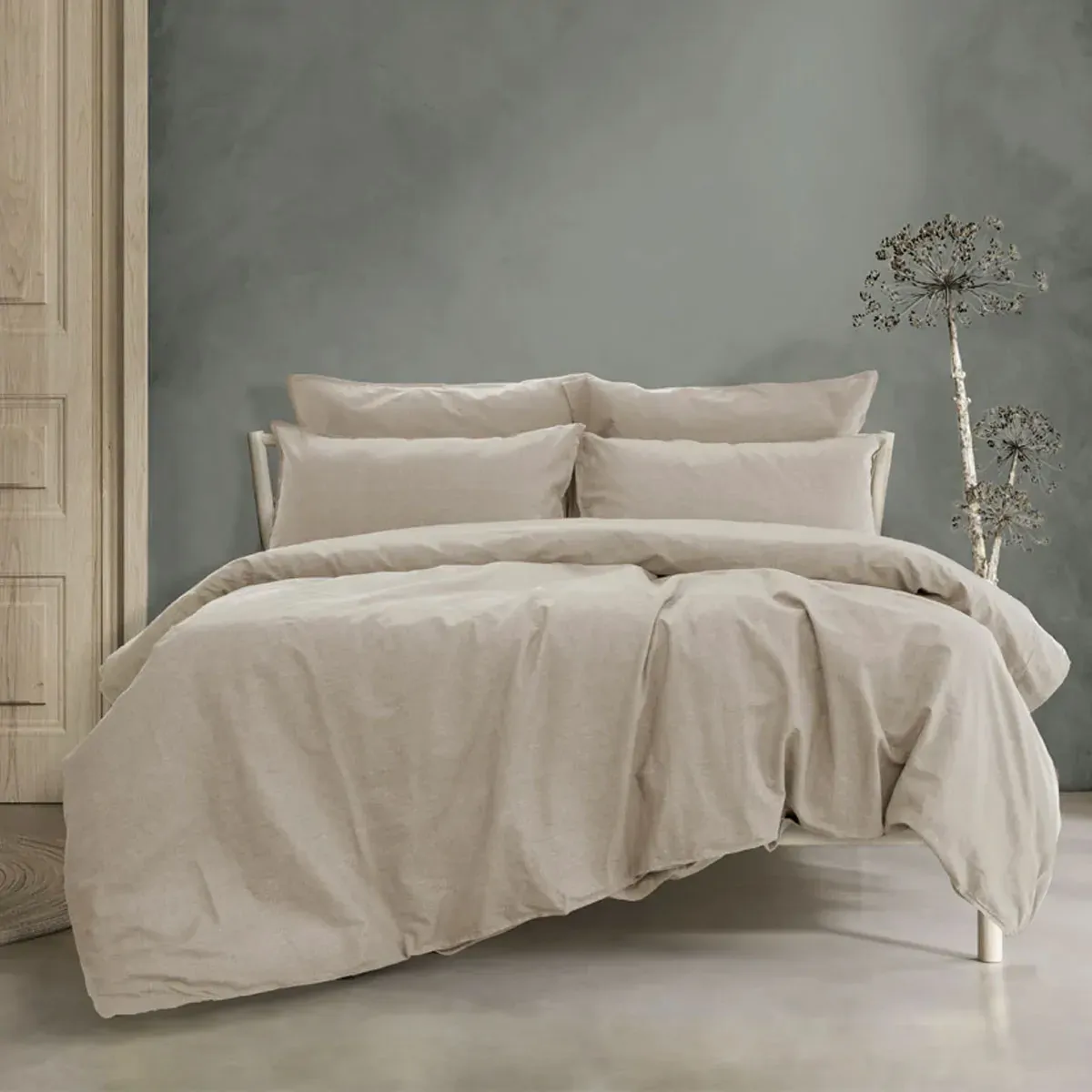 Ardor Embre Taupe (Also known as Warm Grey) 100% Washed Cotton Quilt Cover Set King Ardor Embre Taupe (Also known as Warm Grey) 100% Washed Cotton Quilt Cover Set King