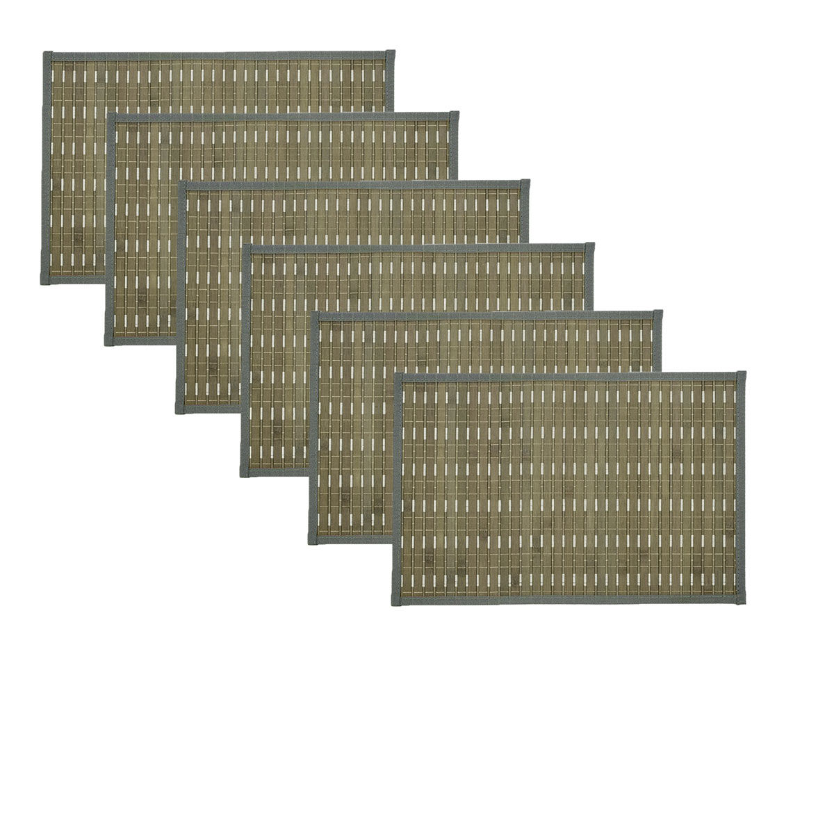 Set of 6 Multi Stitch Bamboo Table Placemats 30 x 45cm Teal Set of 6 Multi Stitch Bamboo Table Placemats 30 x 45cm Teal