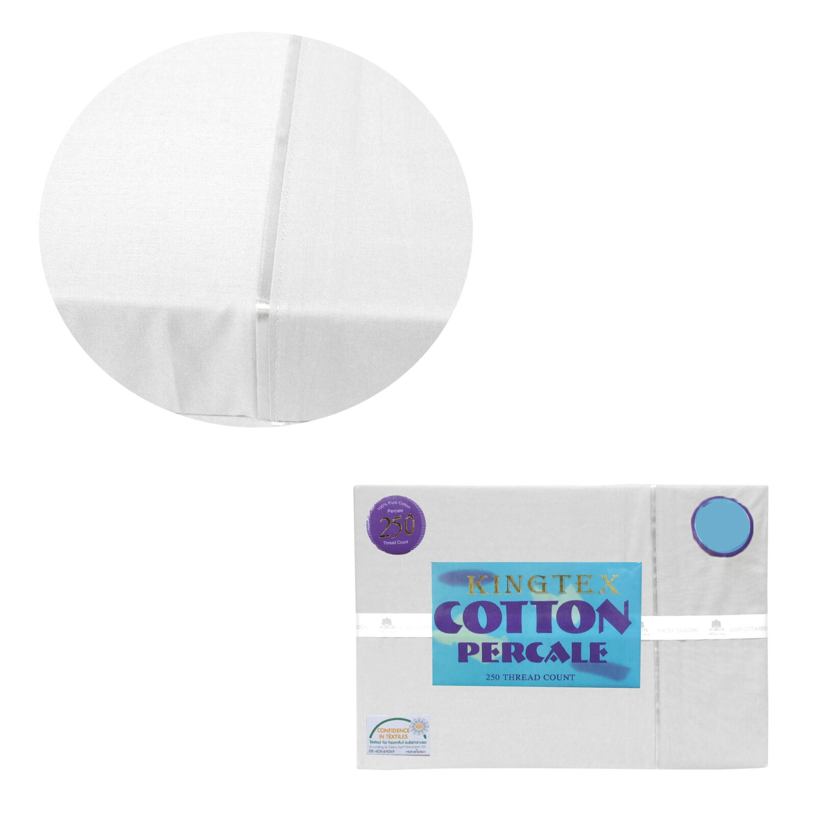 Kingtex 250TC Cotton Percale Sheet Set King White Kingtex 250TC Cotton Percale Sheet Set King White