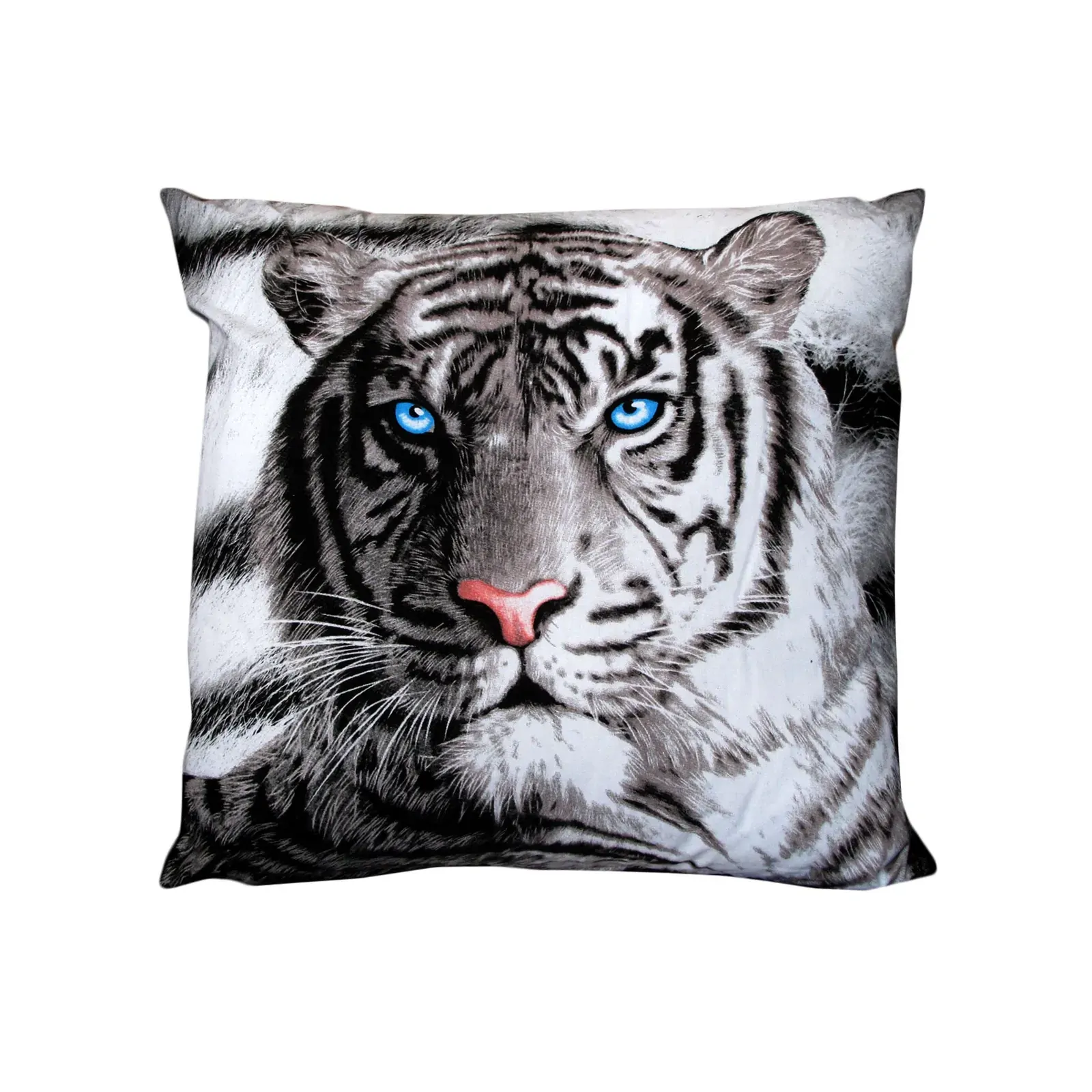 Just Home Blue Eyes Stripes Tiger Square Filled Cushion Just Home Blue Eyes Stripes Tiger Square Filled Cushion