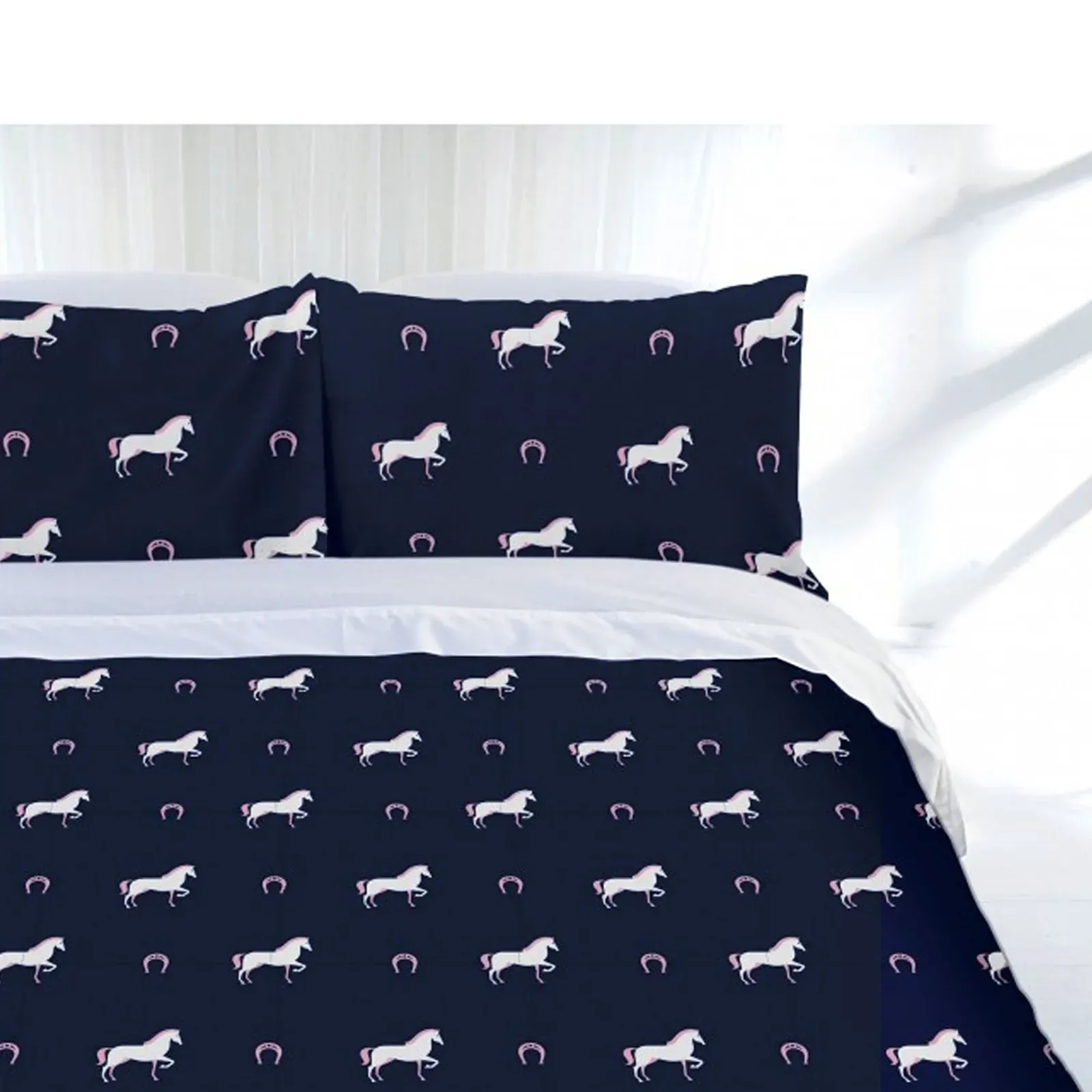 Just Home Just Home Horse Shoe Quilt Cover Set Single Just Home Just Home Horse Shoe Quilt Cover Set Single