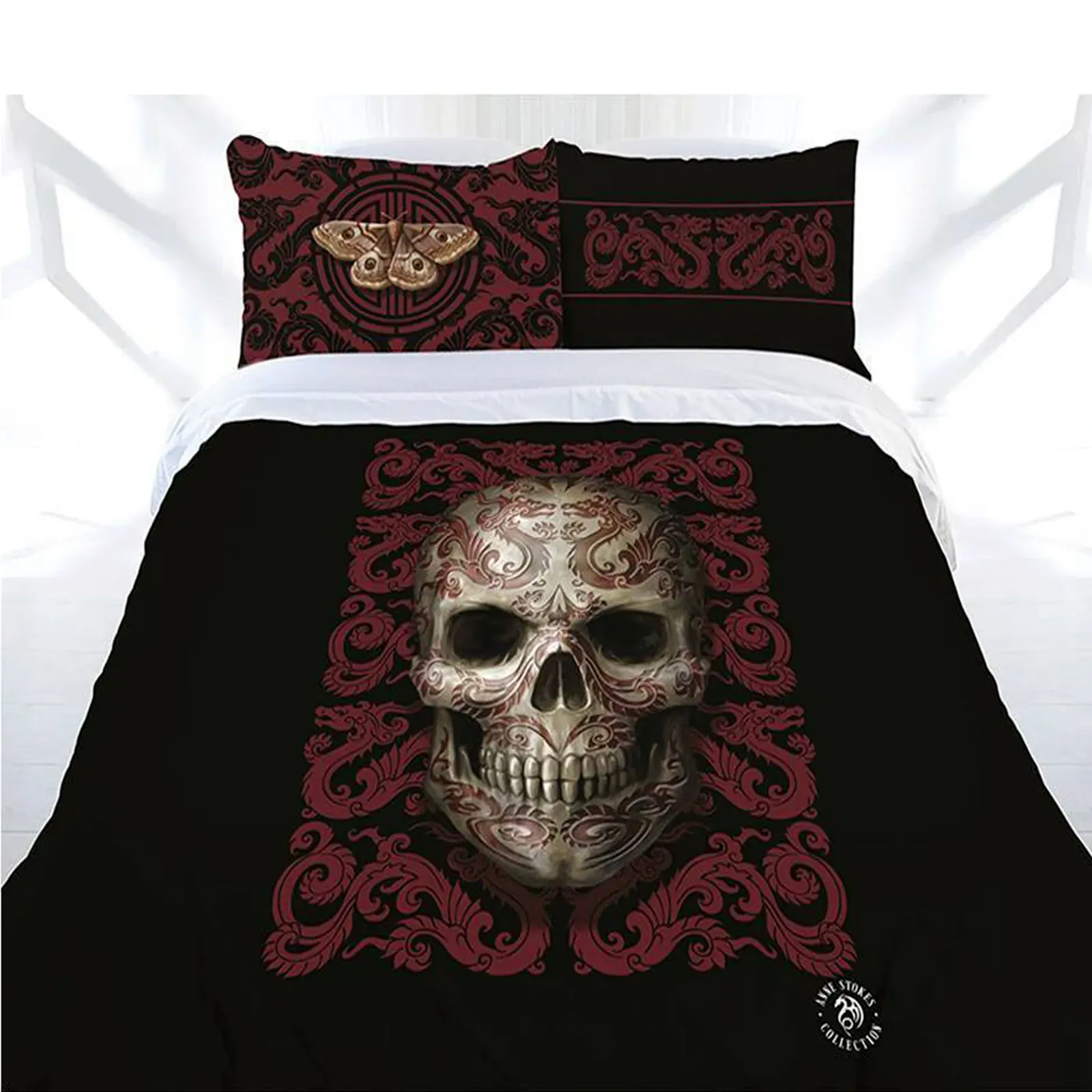 Anne Stokes Oriental Skull Quilt Cover Set Single Anne Stokes Oriental Skull Quilt Cover Set Single