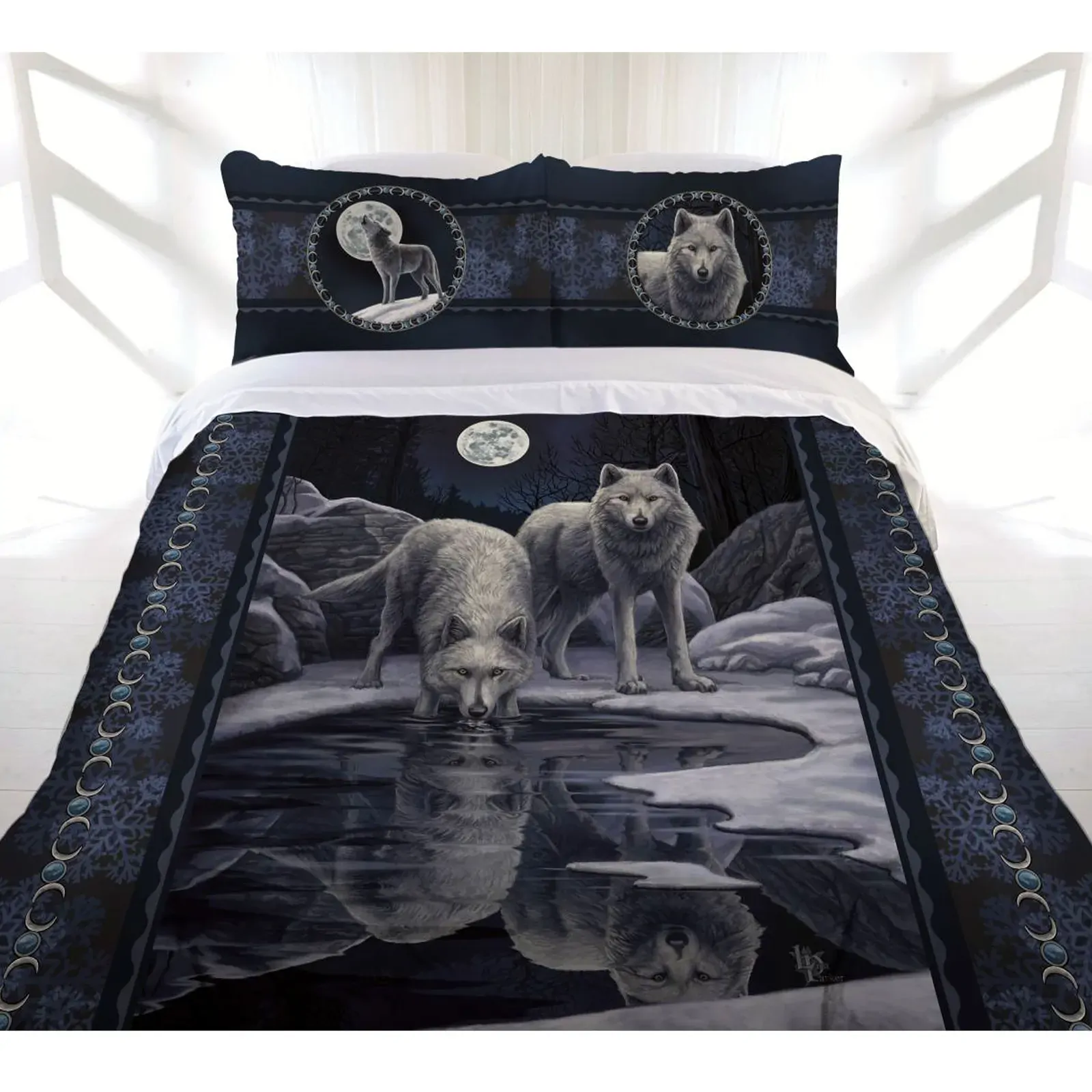 Lisa Parker Collection Warrior Of Winter Wolves Quilt Cover Set King Lisa Parker Collection Warrior Of Winter Wolves Quilt Cover Set King