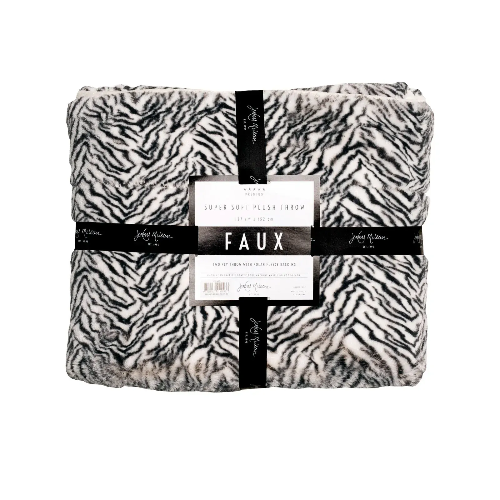 Jenny Mclean 500GSM Cosy Faux Throw 127x152cm - Zebra Jenny Mclean 500GSM Cosy Faux Throw 127x152cm - Zebra
