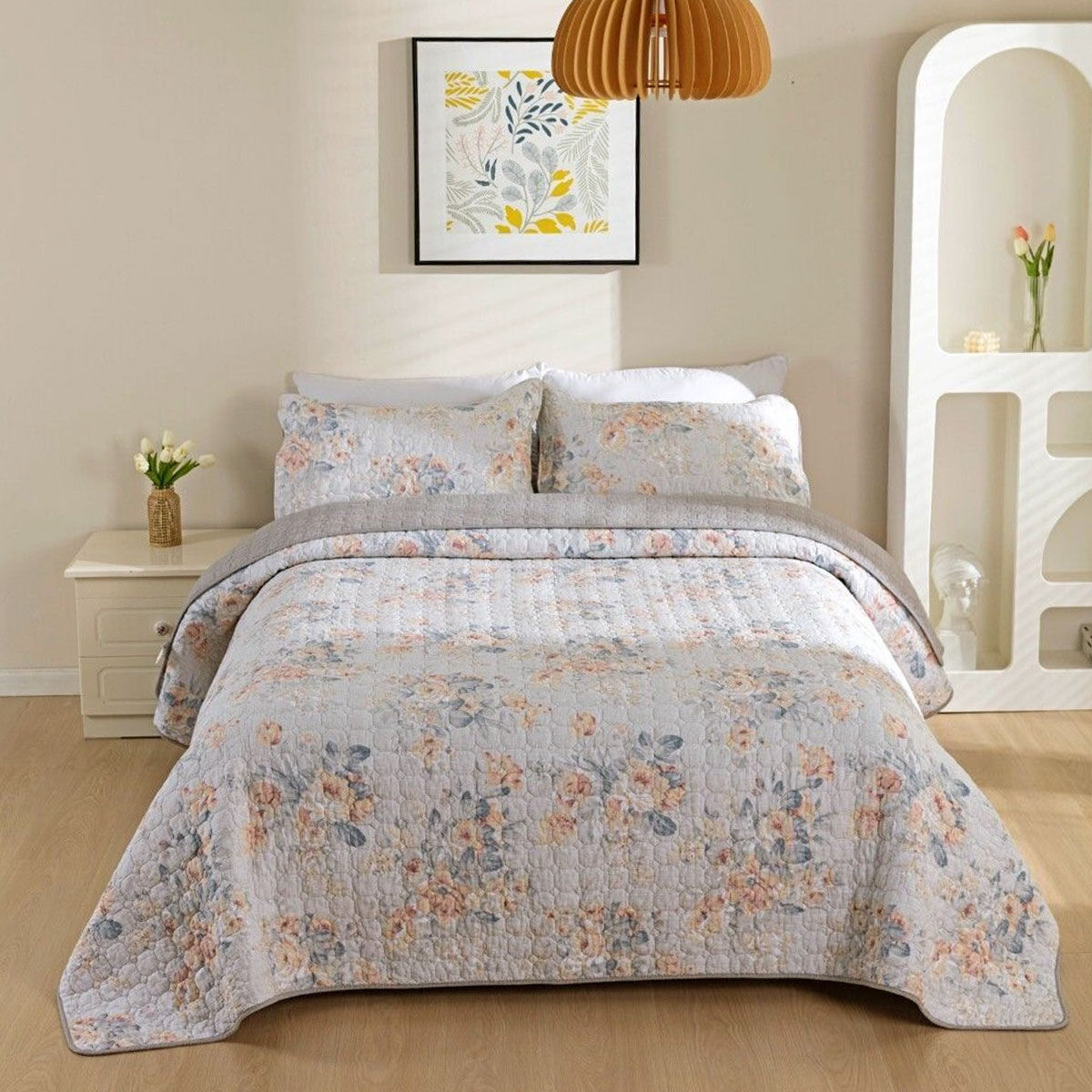 100% Cotton Lightly Quilted Coverlet Set Cassidy Queen 230 x 250 cm 100% Cotton Lightly Quilted Coverlet Set Cassidy Queen 230 x 250 cm