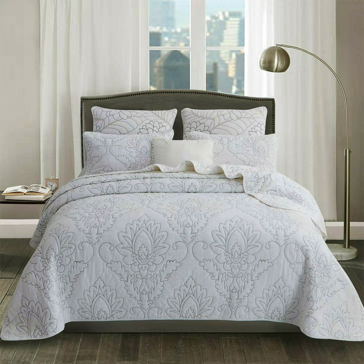 100% Cotton Coverlet Set Majestic White Queen 100% Cotton Coverlet Set Majestic White Queen