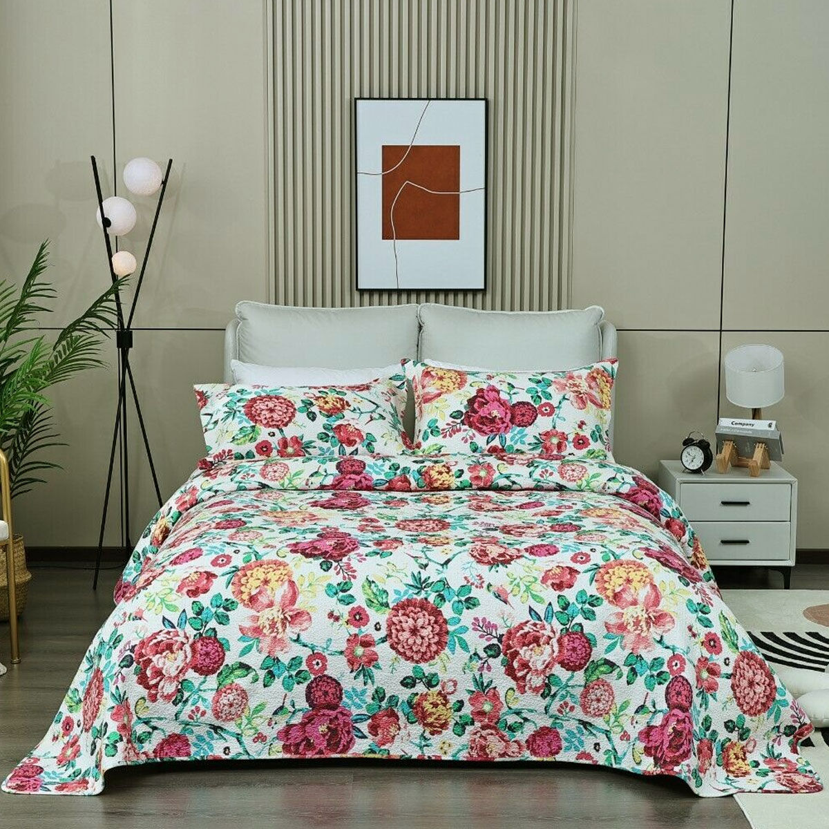 100% Cotton Lightly Quilted Coverlet Set Tongan Queen 230 x 250 cm 100% Cotton Lightly Quilted Coverlet Set Tongan Queen 230 x 250 cm