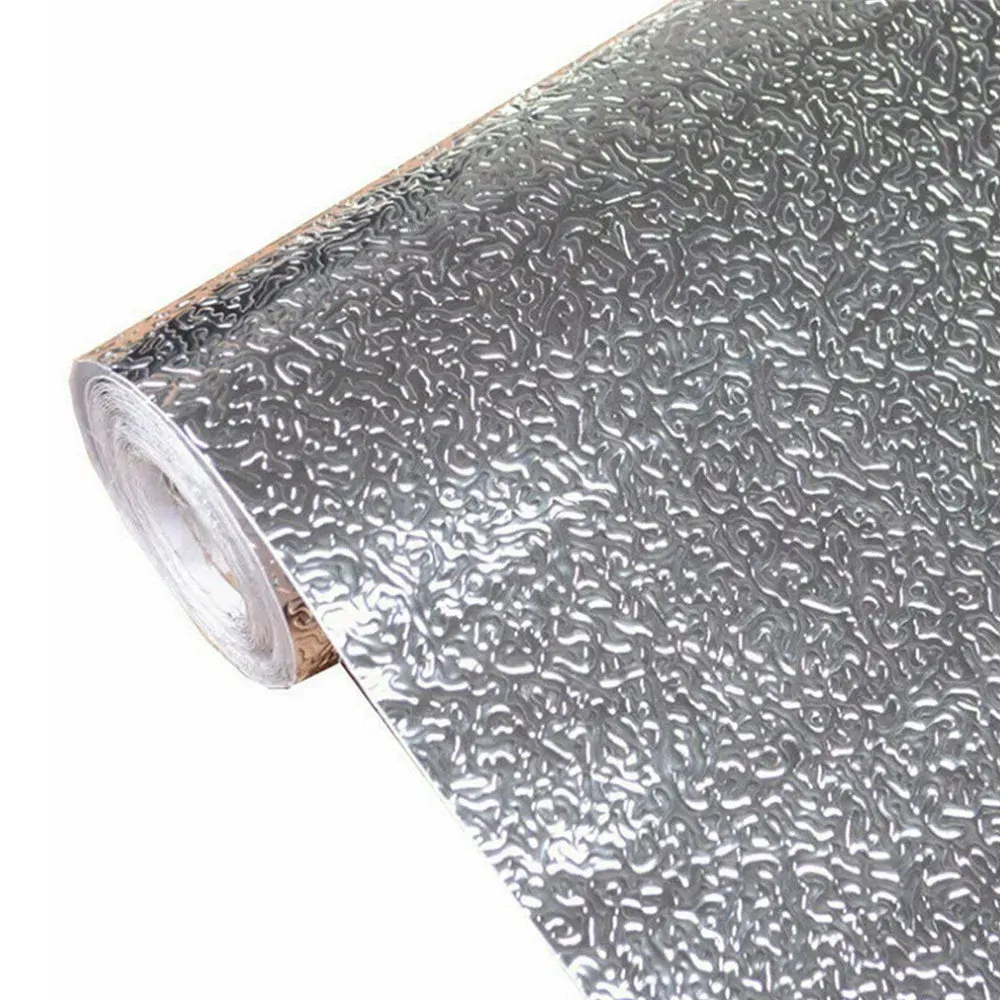 Aluminum Foil Sticker Self Adhesive Oil-proof Waterproof Kitchen Cabinet Wall(60*300cm) Aluminum Foil Sticker Self Adhesive Oil-proof Waterproof Kitchen Cabinet Wall(60*300cm)