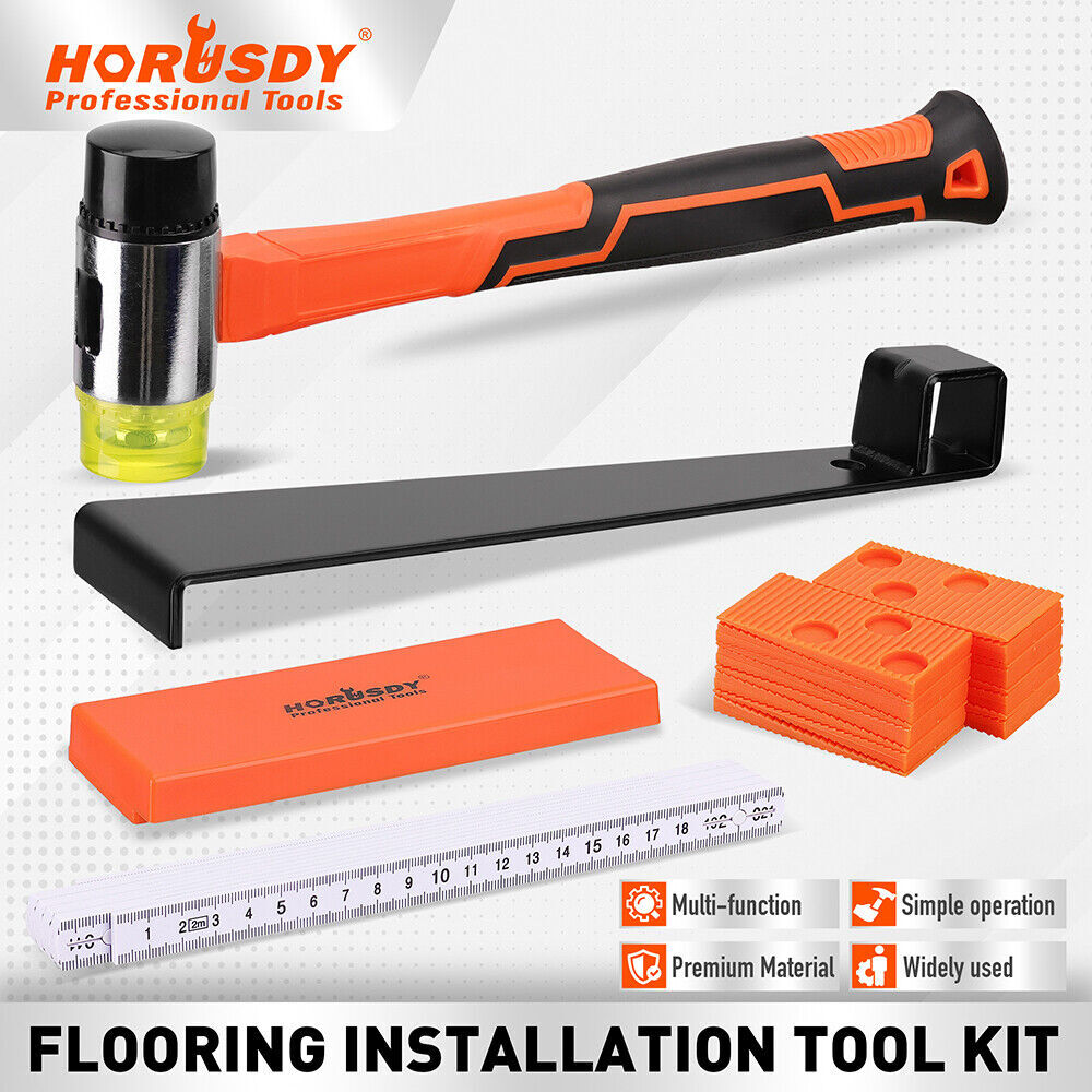 HORUSDY 48Pc Laminate Wood Flooring Installation Kit Tapping Block Rubber Mallet HORUSDY 48Pc Laminate Wood Flooring Installation Kit Tapping Block Rubber Mallet