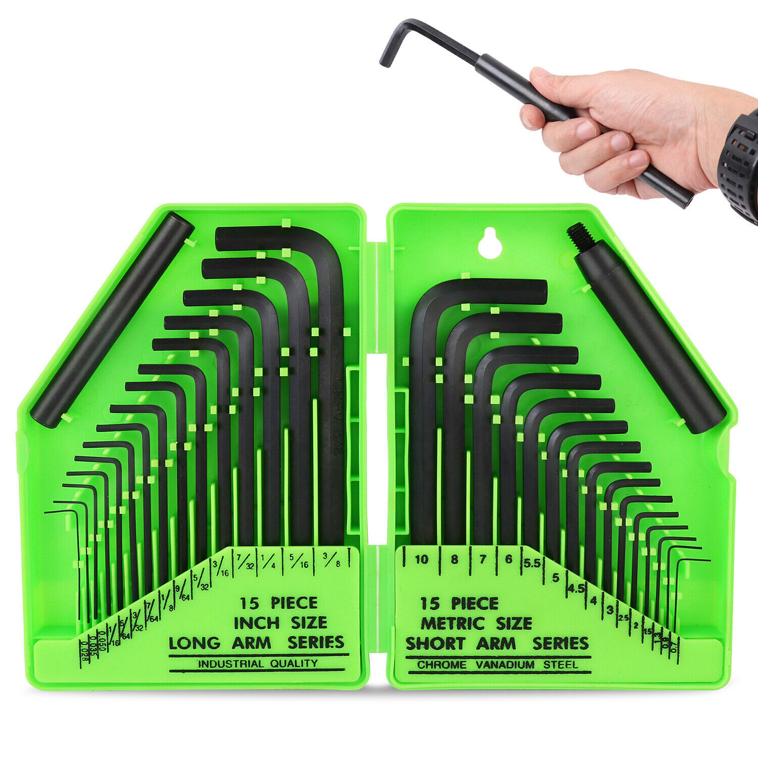 32Pcs Hex Key Set Allen Wrench Set Metric & SAE Storage Case L Shape Crv Au 32Pcs Hex Key Set Allen Wrench Set Metric & SAE Storage Case L Shape Crv Au