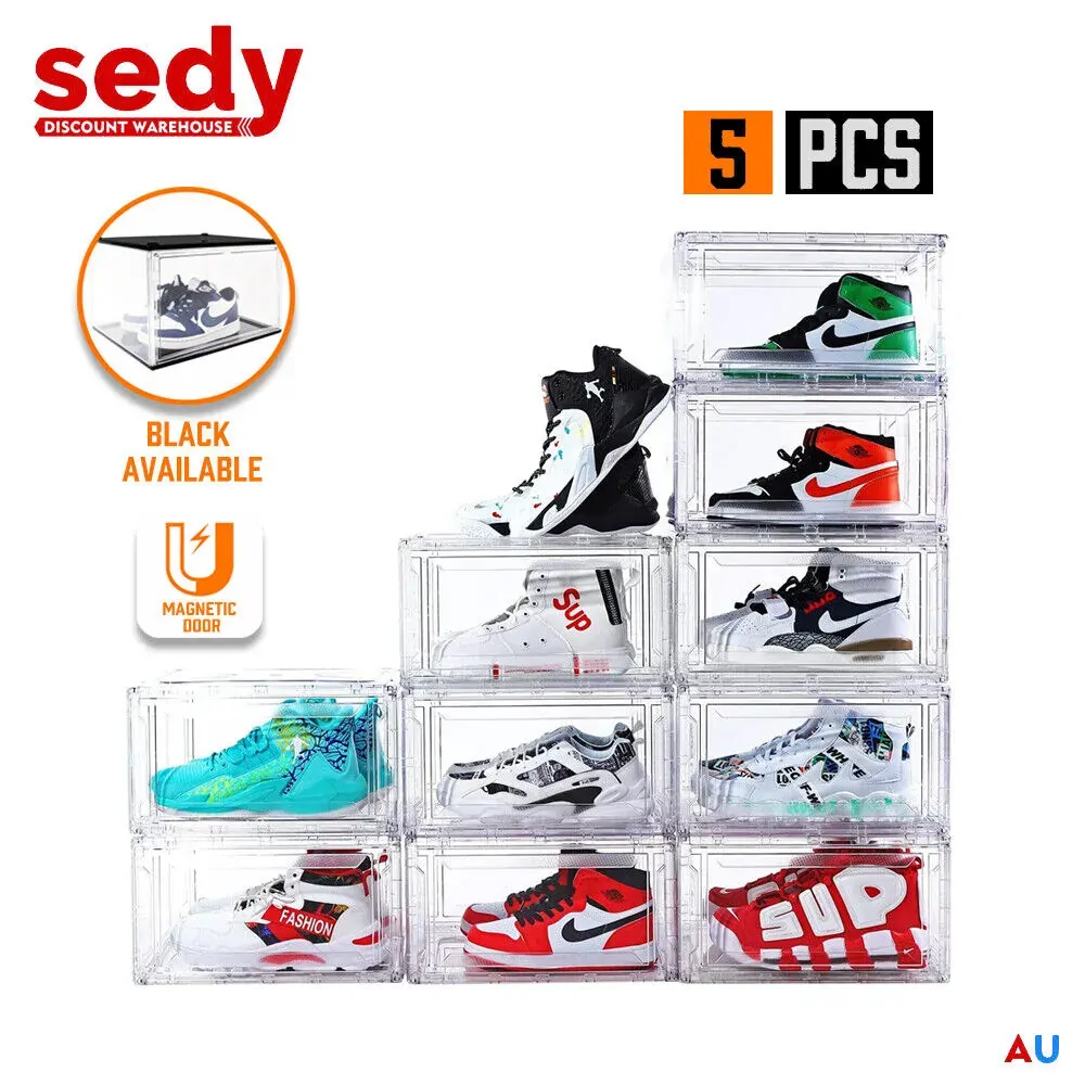 10PC Stackable Shoe Display Box Hard Acrylic Sneaker Storage Containers Case 10PC Stackable Shoe Display Box Hard Acrylic Sneaker Storage Containers Case