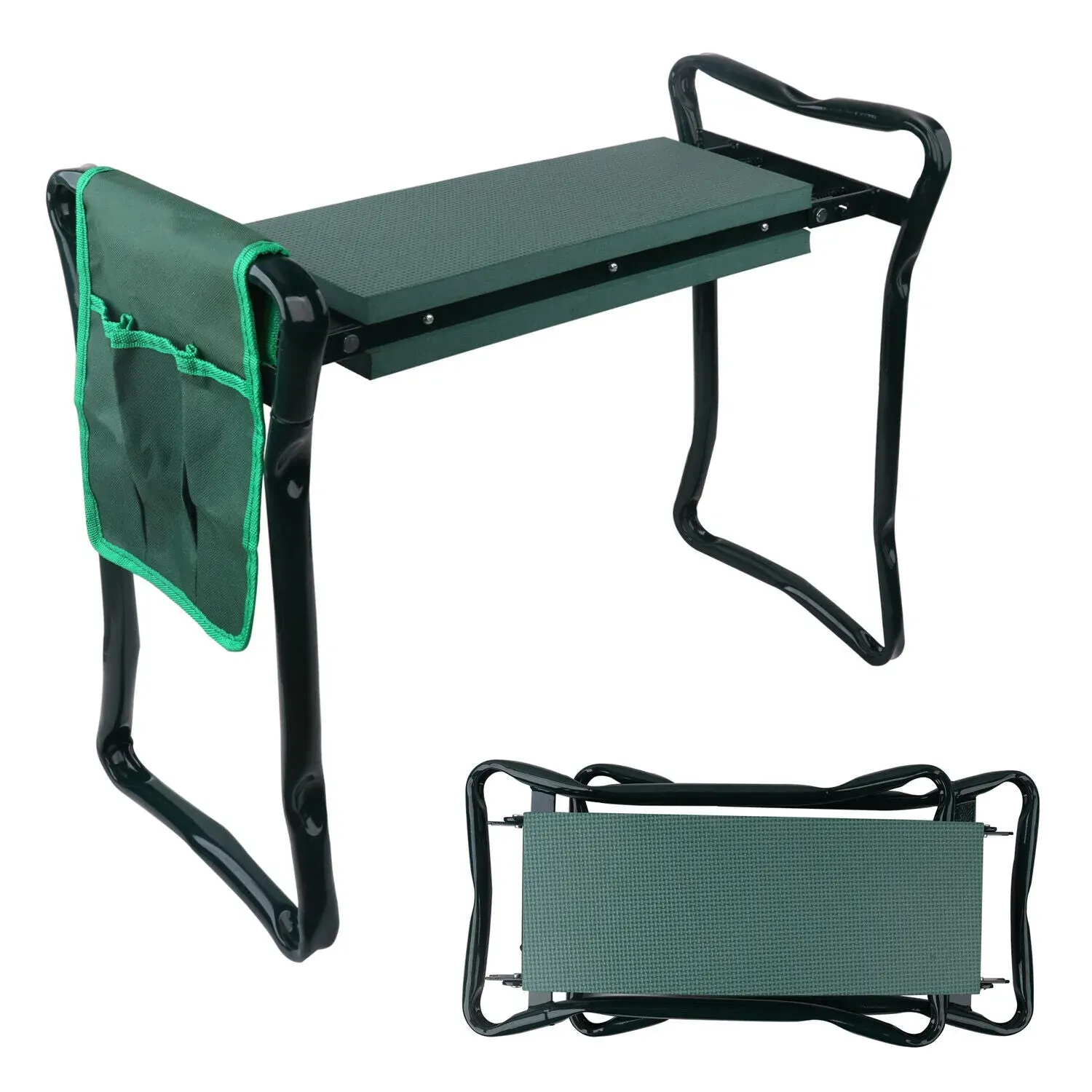 HORUSDY Garden Kneeler Bench Foldable Stool Knee Soft Pad Seat with Tool Pouch HORUSDY Garden Kneeler Bench Foldable Stool Knee Soft Pad Seat with Tool Pouch