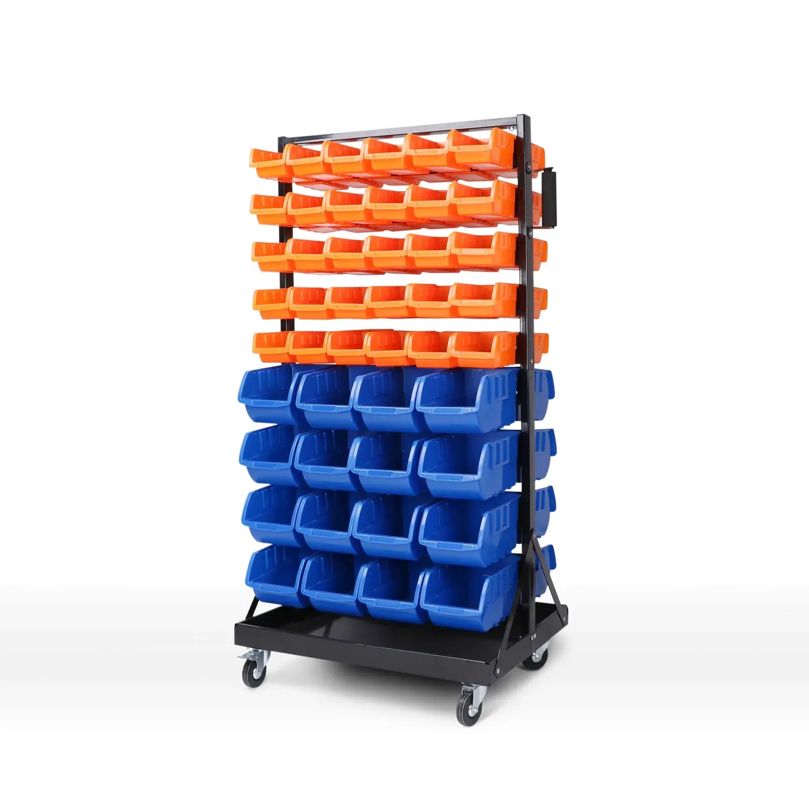 92-Piece Bin Mobile Garage Storage Bin Rack Heavy-Duty Tool Organizer with Swivel Wheels 92-Piece Bin Mobile Garage Storage Bin Rack Heavy-Duty Tool Organizer with Swivel Wheels