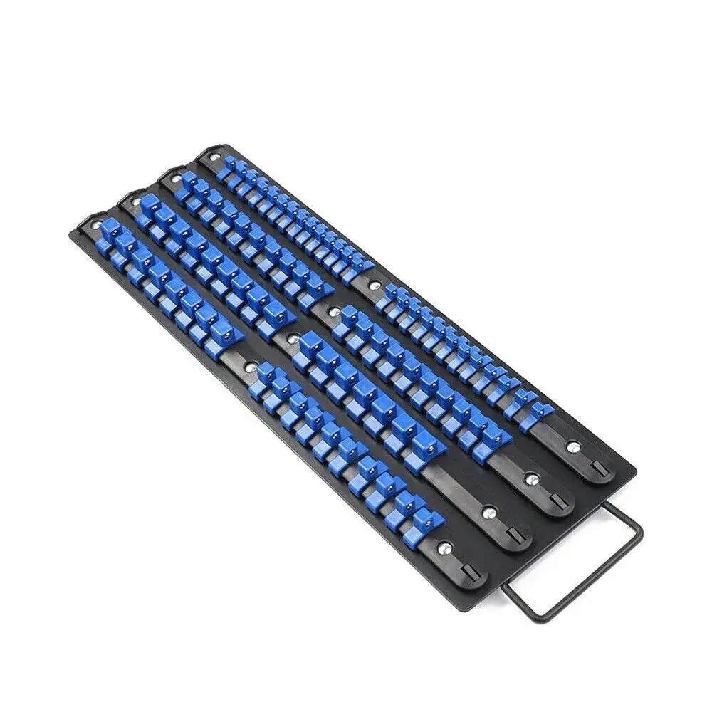 80 Socket Storage Rail Mixed Organizer Rack Holder Ball Locking 1/4" 3/8" 1/2" 80 Socket Storage Rail Mixed Organizer Rack Holder Ball Locking 1/4" 3/8" 1/2"