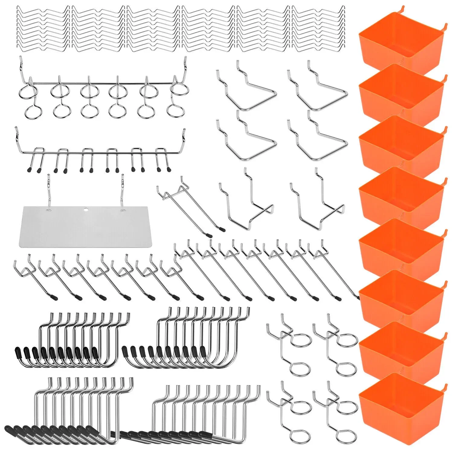 142Pc Pegboard Hooks Set Peg board Hanger Assortment Storage Trays Organizer Bin 142Pc Pegboard Hooks Set Peg board Hanger Assortment Storage Trays Organizer Bin