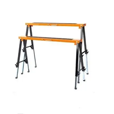 2Pc Mastercraft Sawhorse Metal Folding Non-slip Surface Saw Horse 120KG Capacity 2Pc Mastercraft Sawhorse Metal Folding Non-slip Surface Saw Horse 120KG Capacity