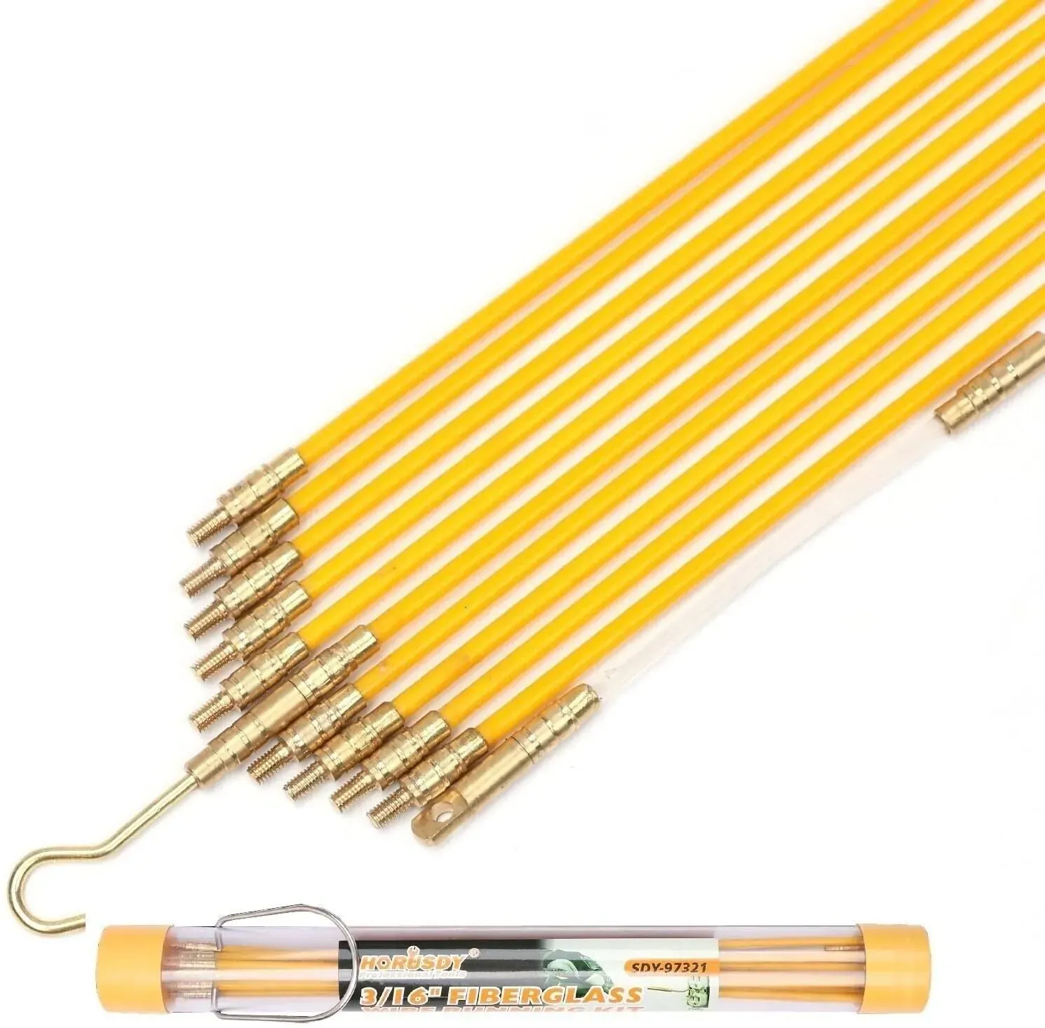 3.3m ⏀ 4mm Fibreglass Electricians Push Pull Rods Cable Cavity Contractors Duct 3.3m ⏀ 4mm Fibreglass Electricians Push Pull Rods Cable Cavity Contractors Duct