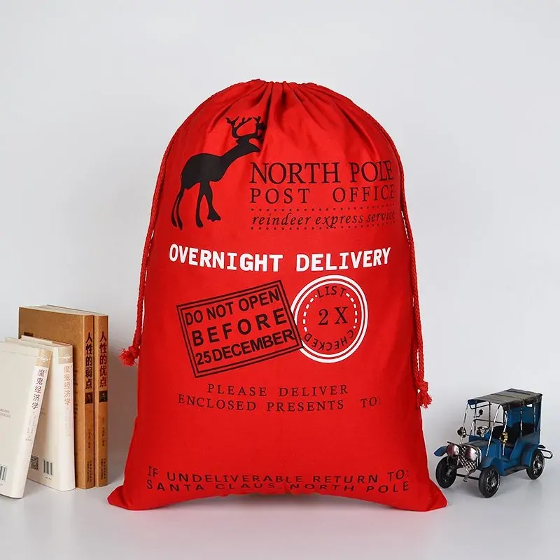 Large Christmas XMAS Hessian Santa Sack Stocking Bag Reindeer Children Gifts Bag, Red - Reindeer Express Delivery Large Christmas XMAS Hessian Santa Sack Stocking Bag Reindeer Children Gifts Bag, Red - Reindeer Express Delivery