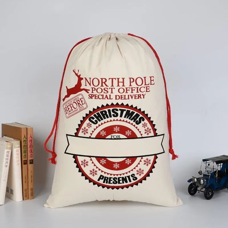 Large Christmas XMAS Hessian Santa Sack Stocking Bag Reindeer Children Gifts Bag, Cream - Christmas Presents Large Christmas XMAS Hessian Santa Sack Stocking Bag Reindeer Children Gifts Bag, Cream - Christmas Presents